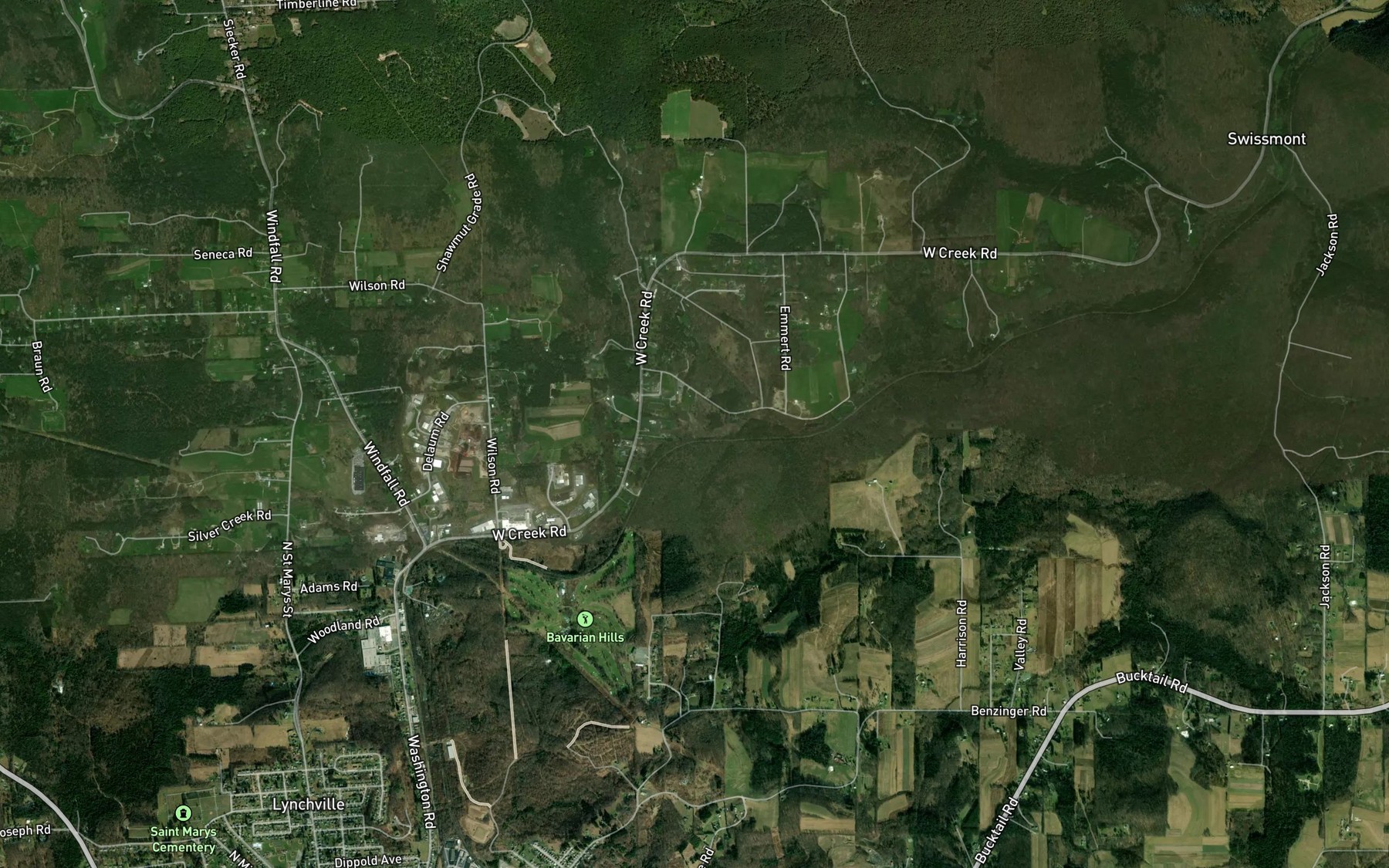 Satellite map of the Kay Fork