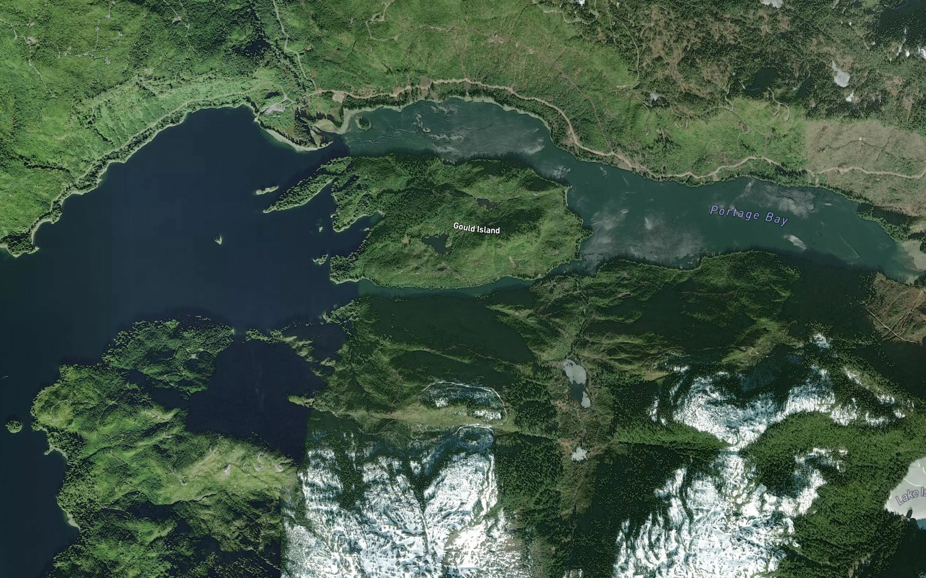 Satellite map of the Gould Passage