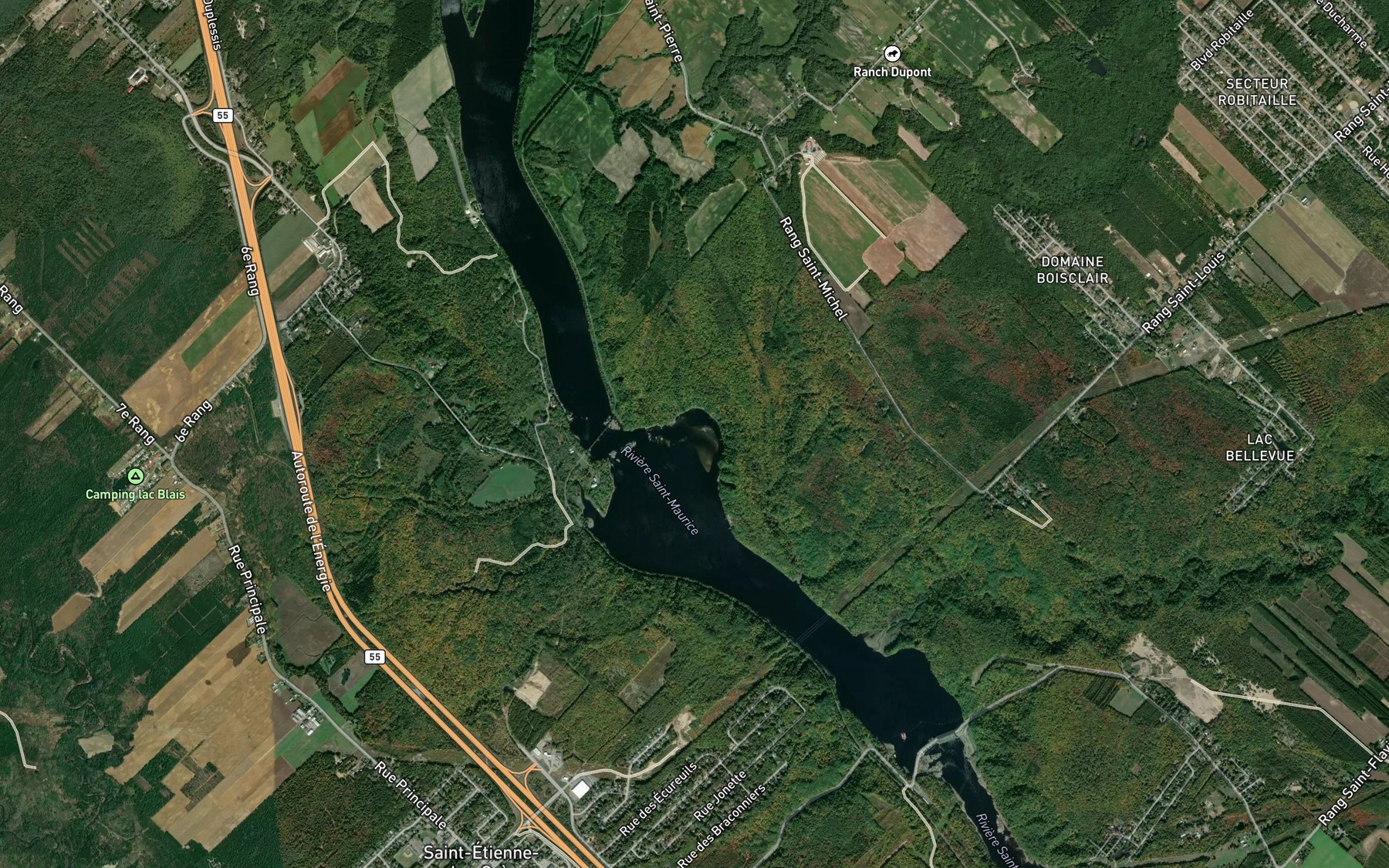 Satellite map of the Baie Moisette-Olier