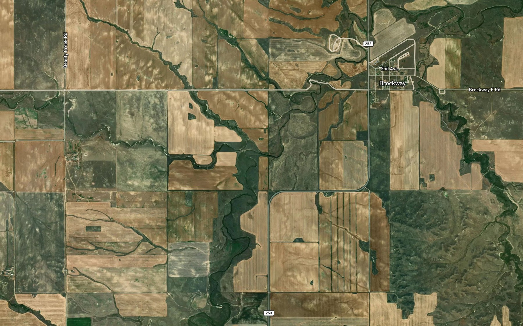 Satellite map of the Dirty Creek