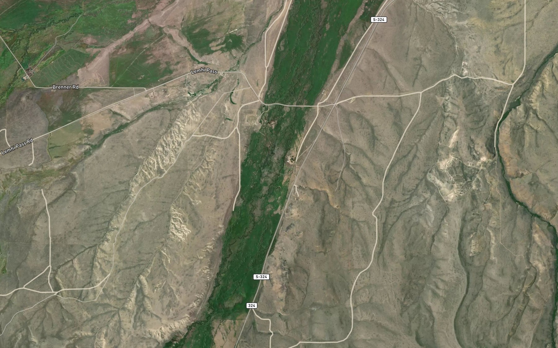 Satellite map of the Shenon Creek