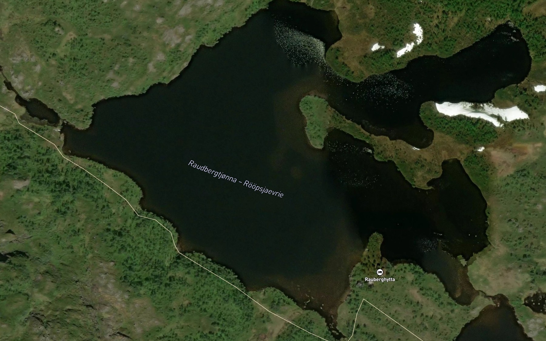 Satellite map of the Raudbergtjorna