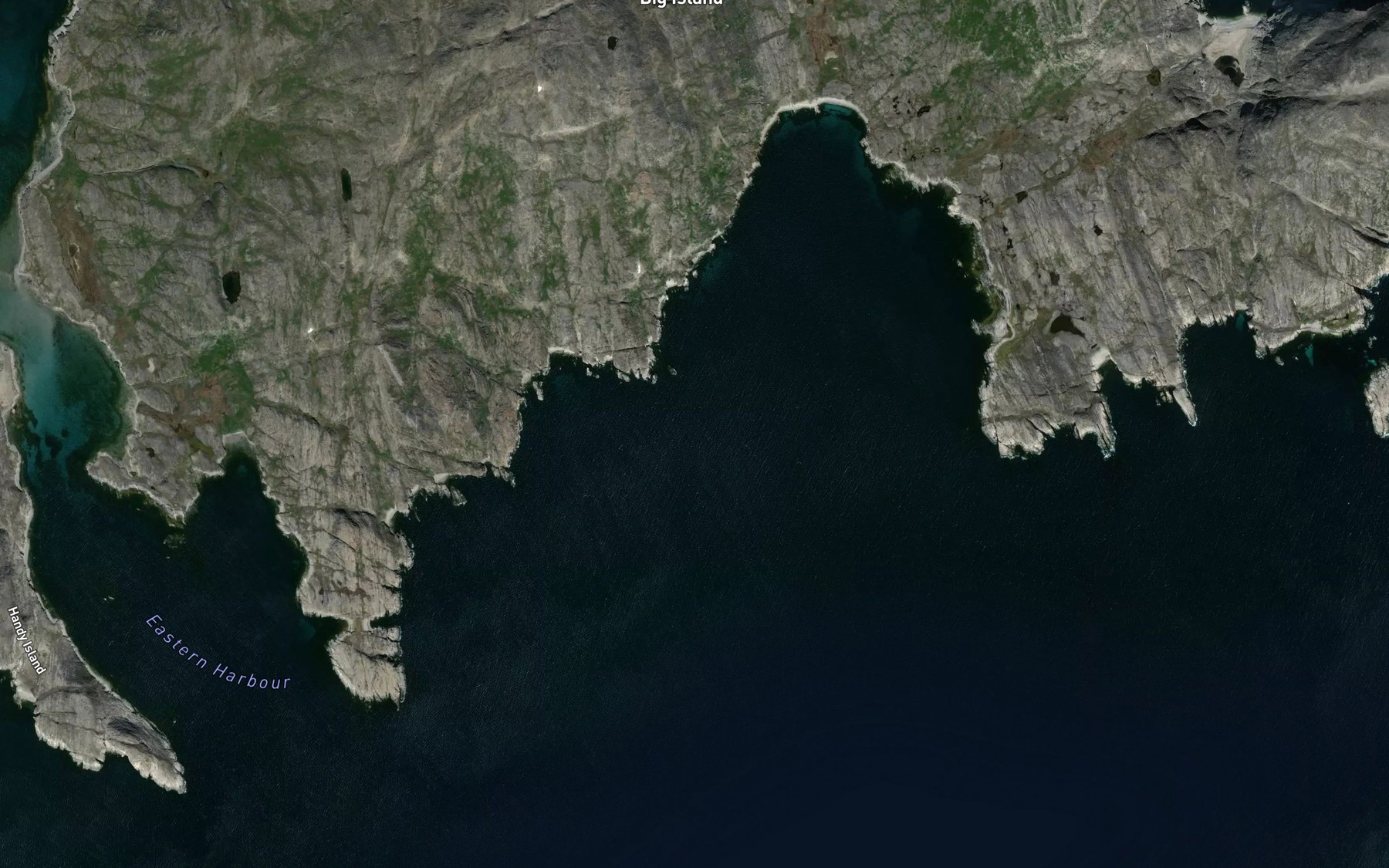 Satellite map of the Saglek Bight