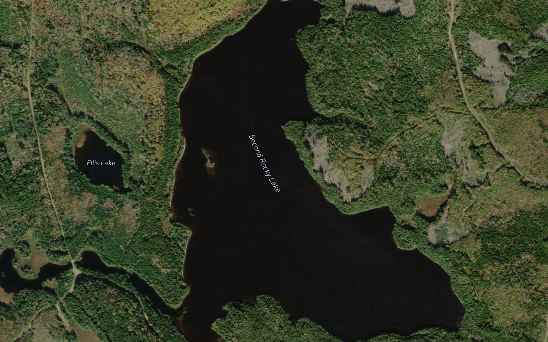 Satellite map of the Second Rocky Lake