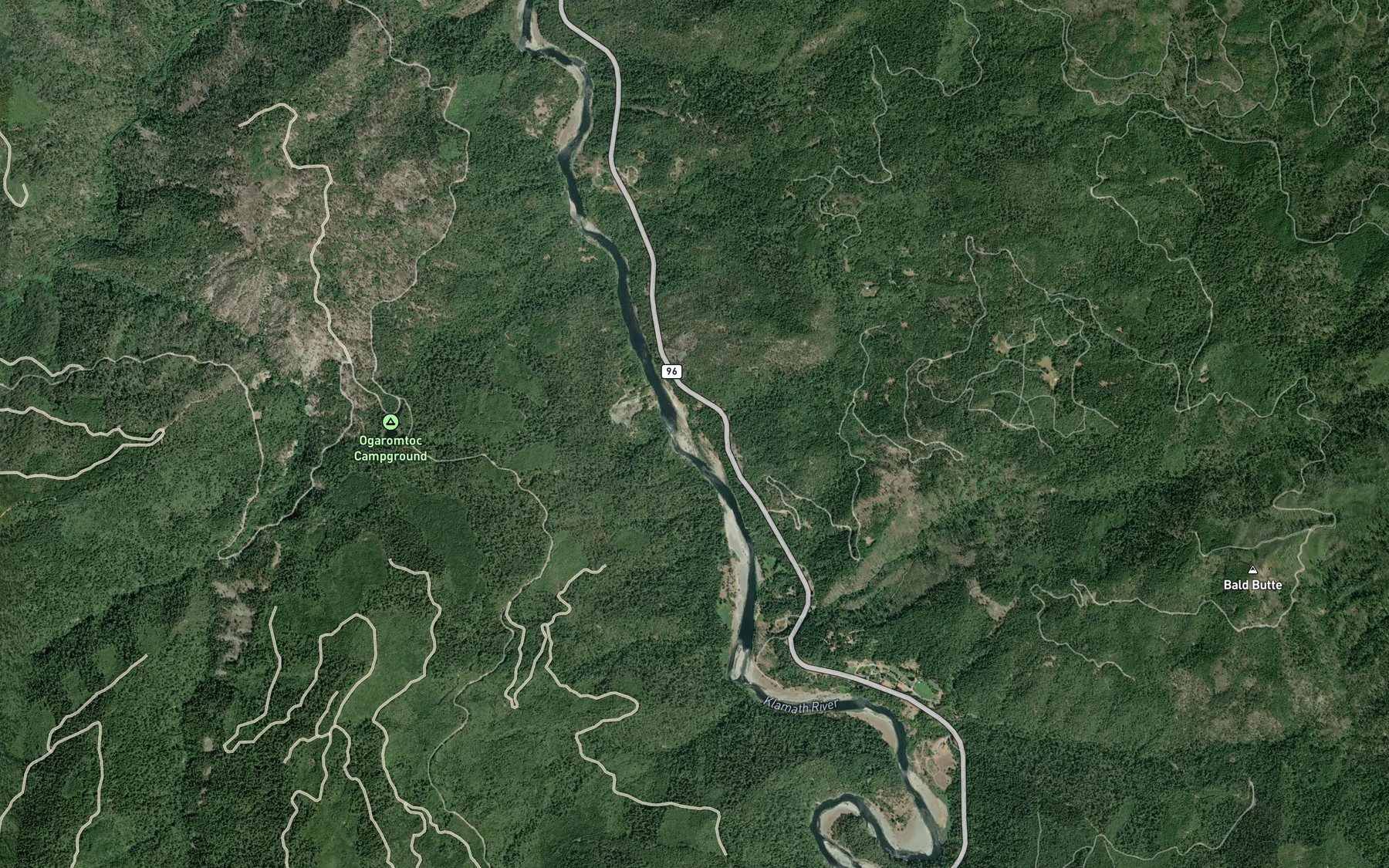 Satellite map of the Sandy Bar Creek