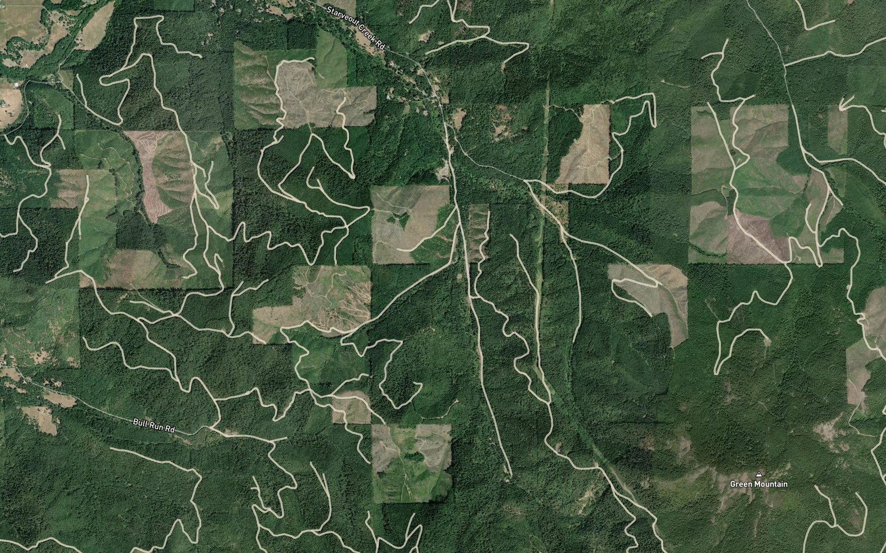 Satellite map of the No Name Creek