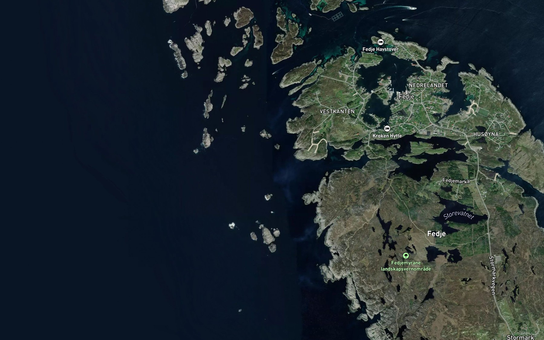 Satellite map of the Sandoygrunnen