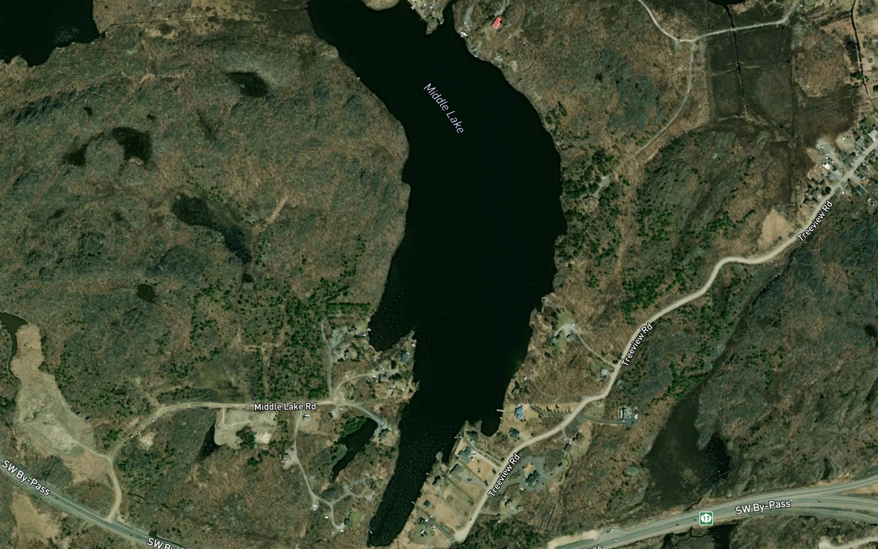 Satellite map of the Middle Lake