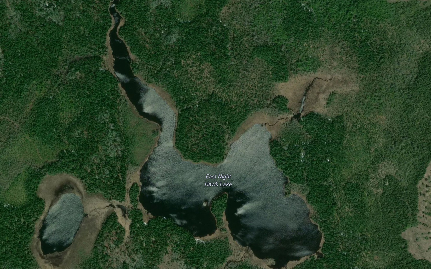 Satellite map of the East Night Hawk Lake