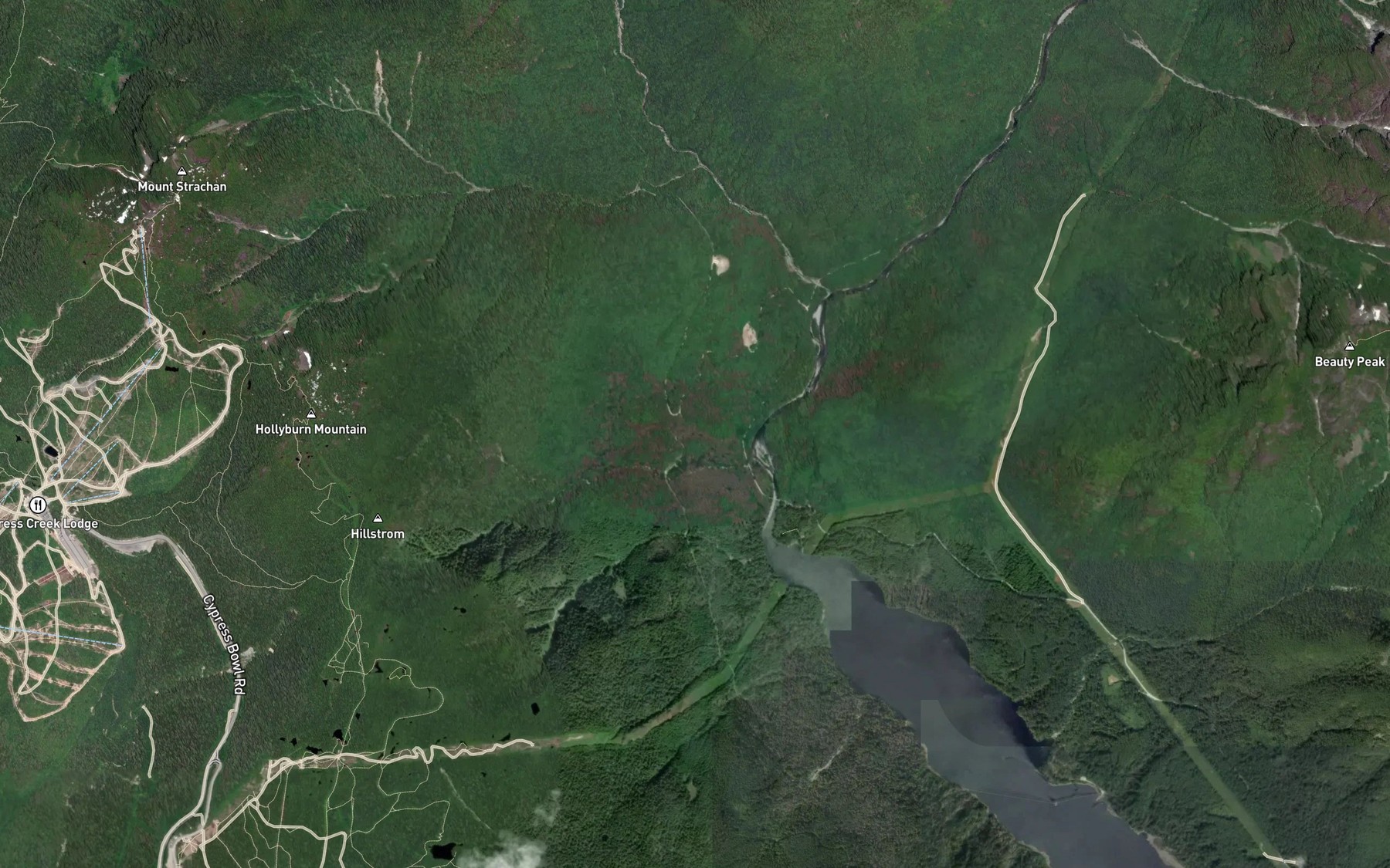 Satellite map of the Nickey Creek