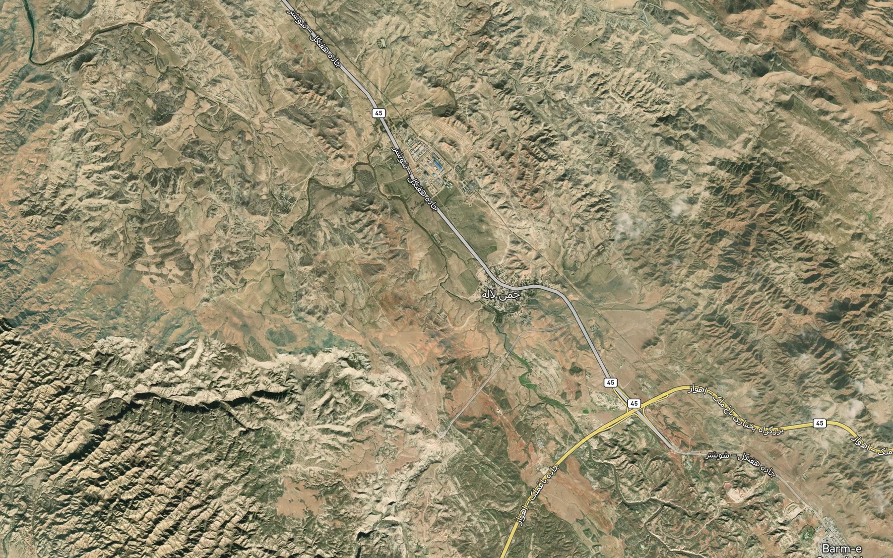 Satellite map of the Rudkhaneh-ye Darreh Beyk