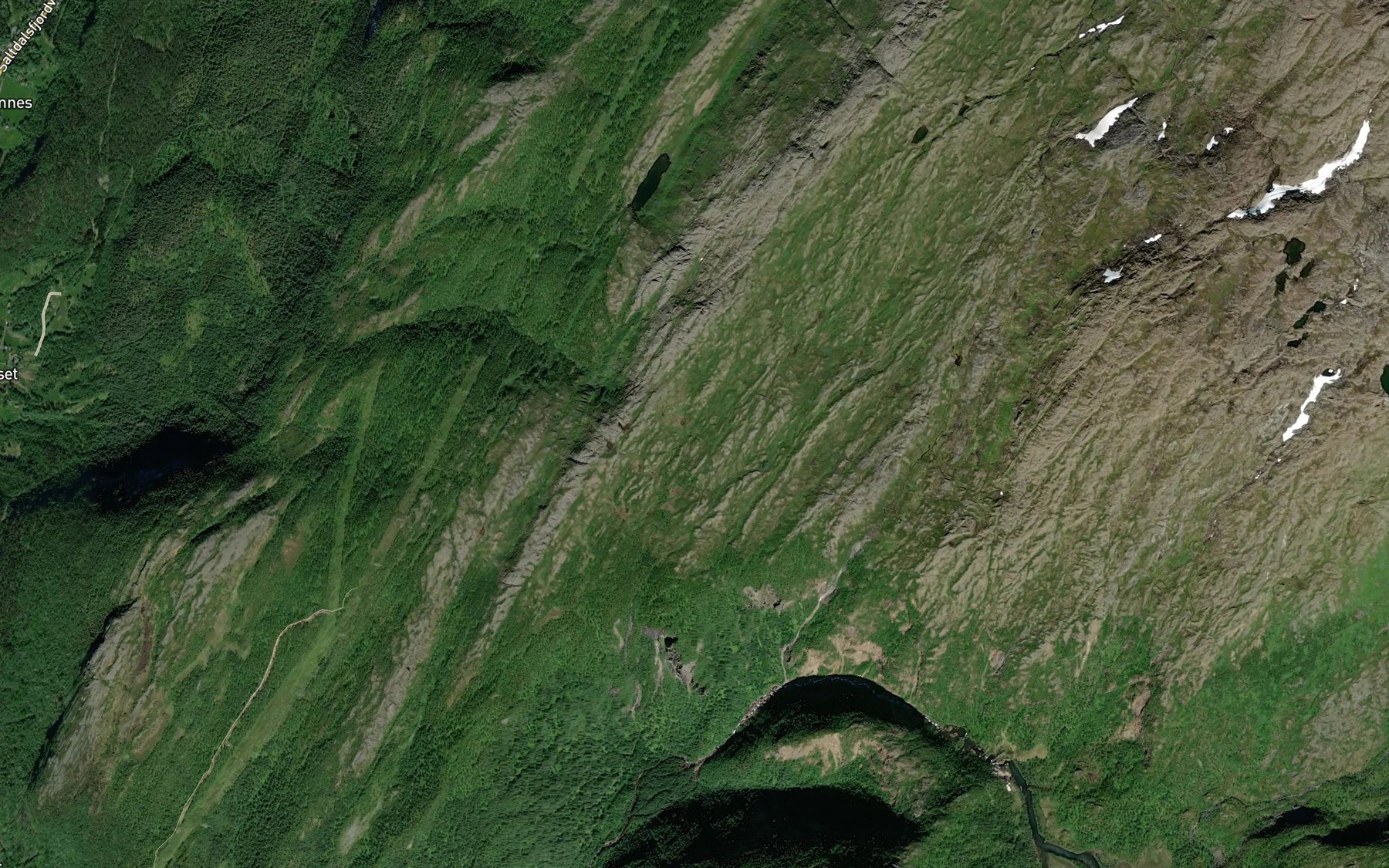 Satellite map of the Sandronnelva