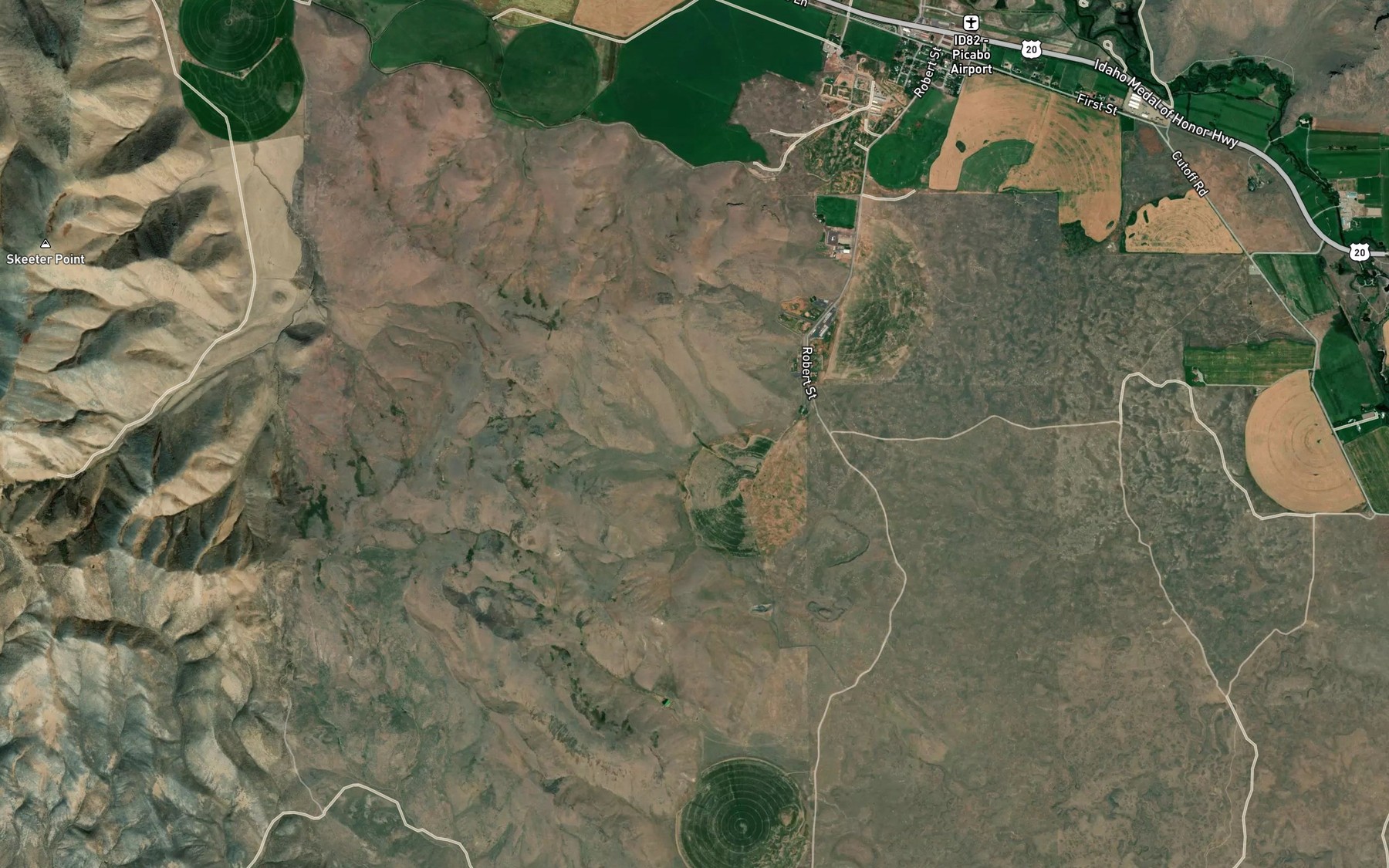 Satellite map of the Picabo Town Spring