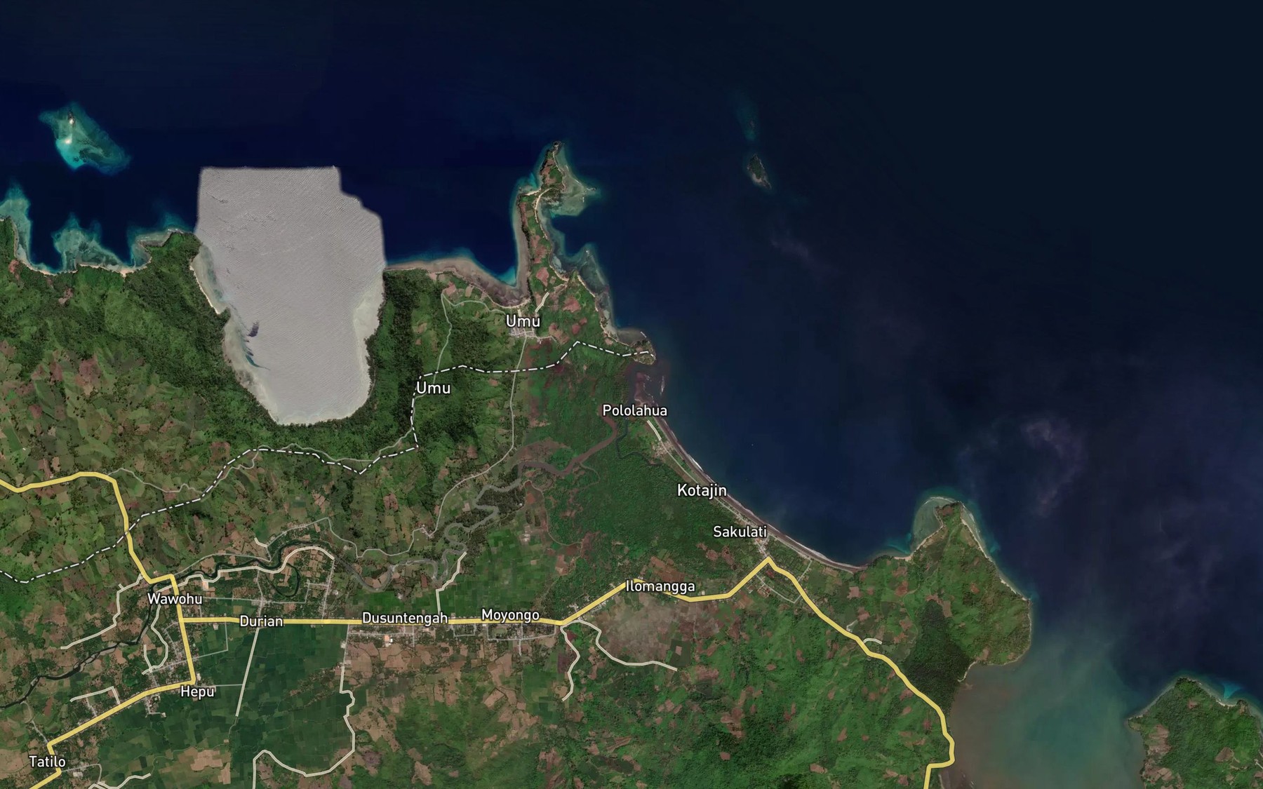 Satellite map of the Dutula Tolinggula