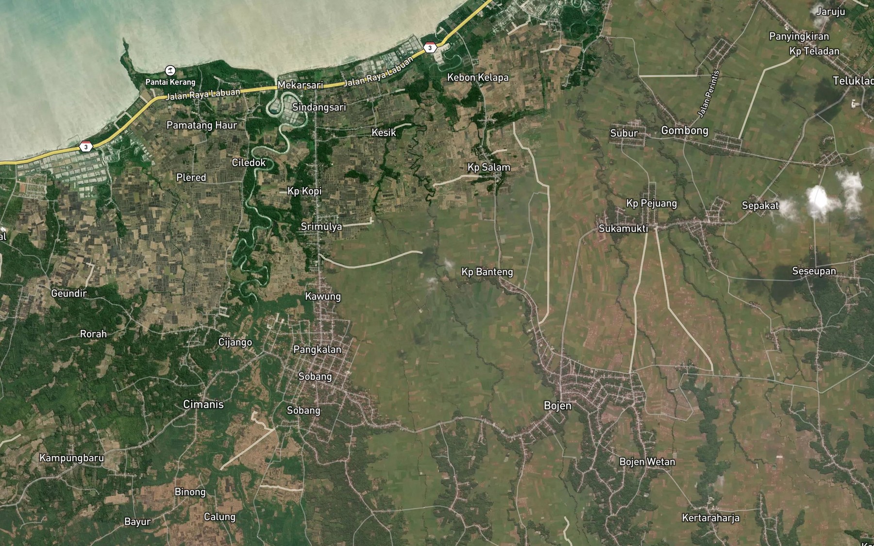 Satellite map of the Ci Kalen Leutik