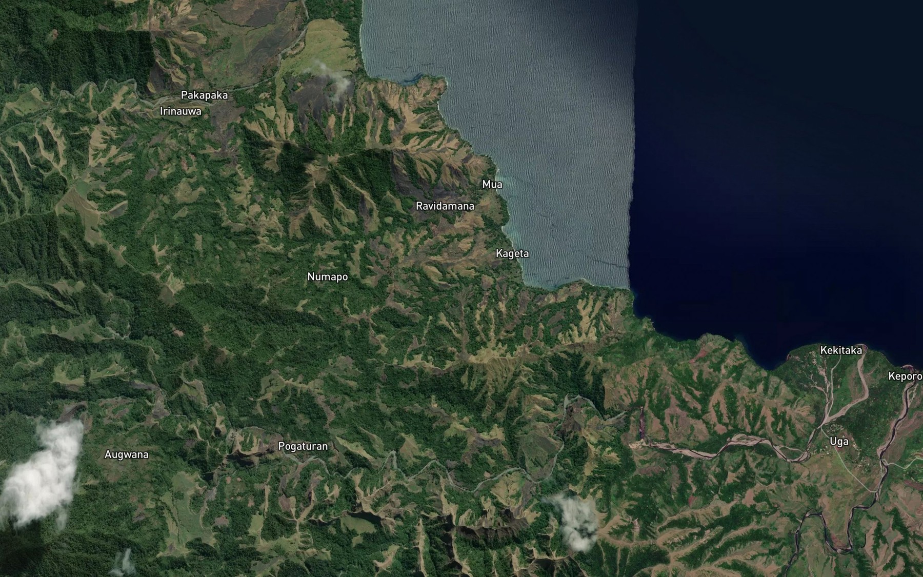 Satellite map of the Karakarawa Bay