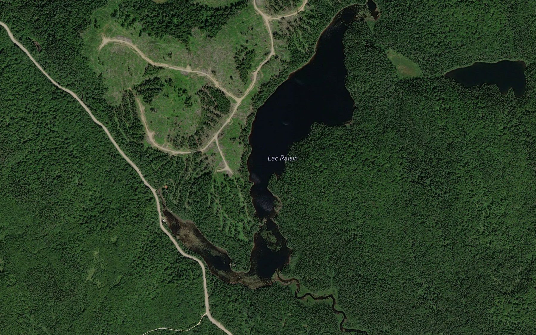 Satellite map of the Lac Raisin