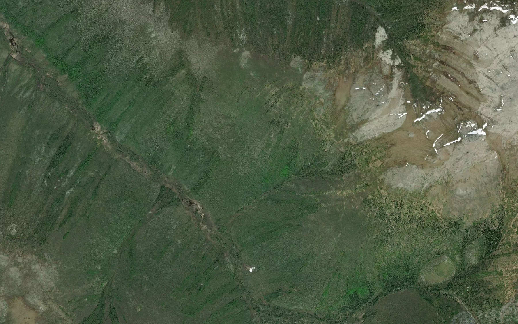 Satellite map of the Dome Creek