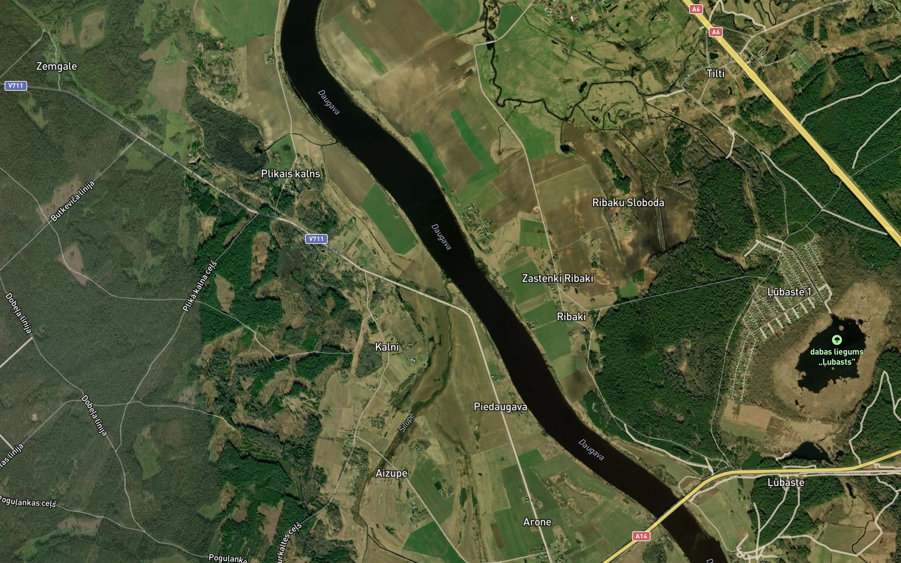 Satellite map of the Silupe