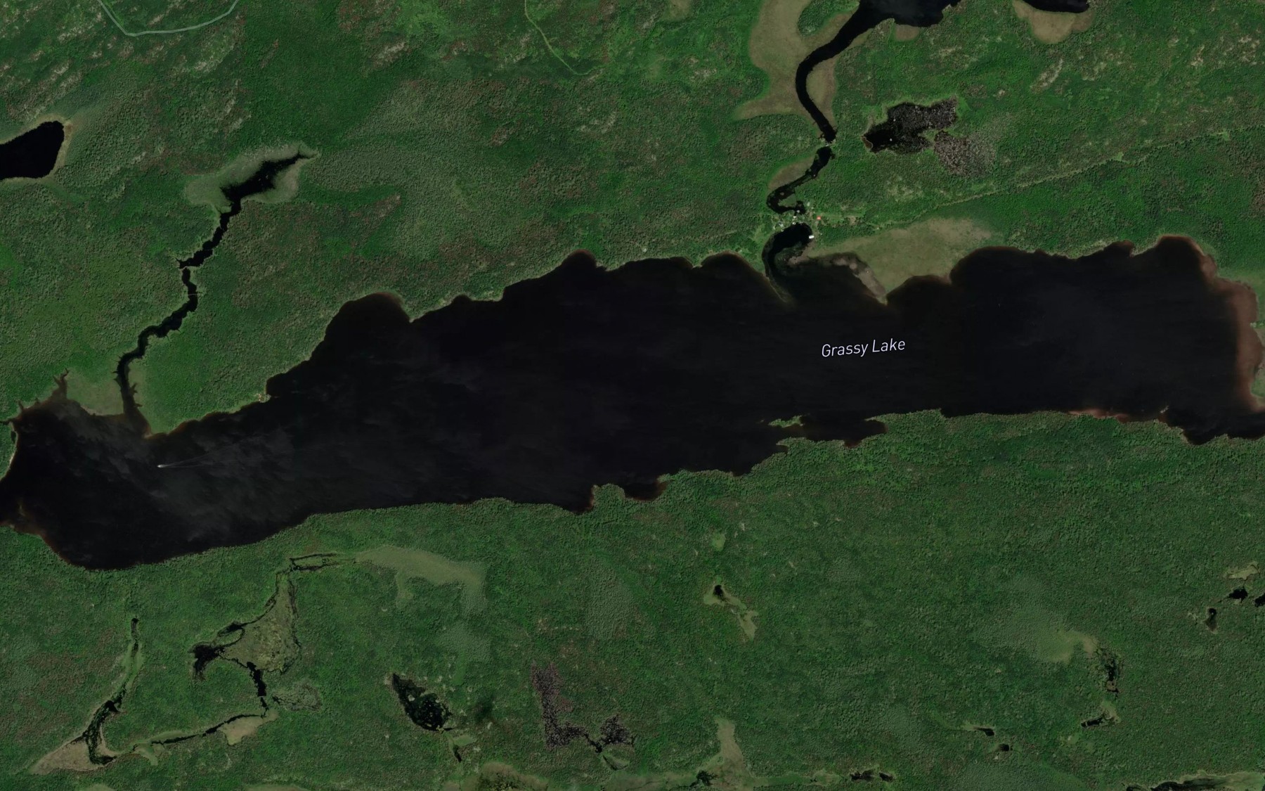 Satellite map of the Grassy Lake