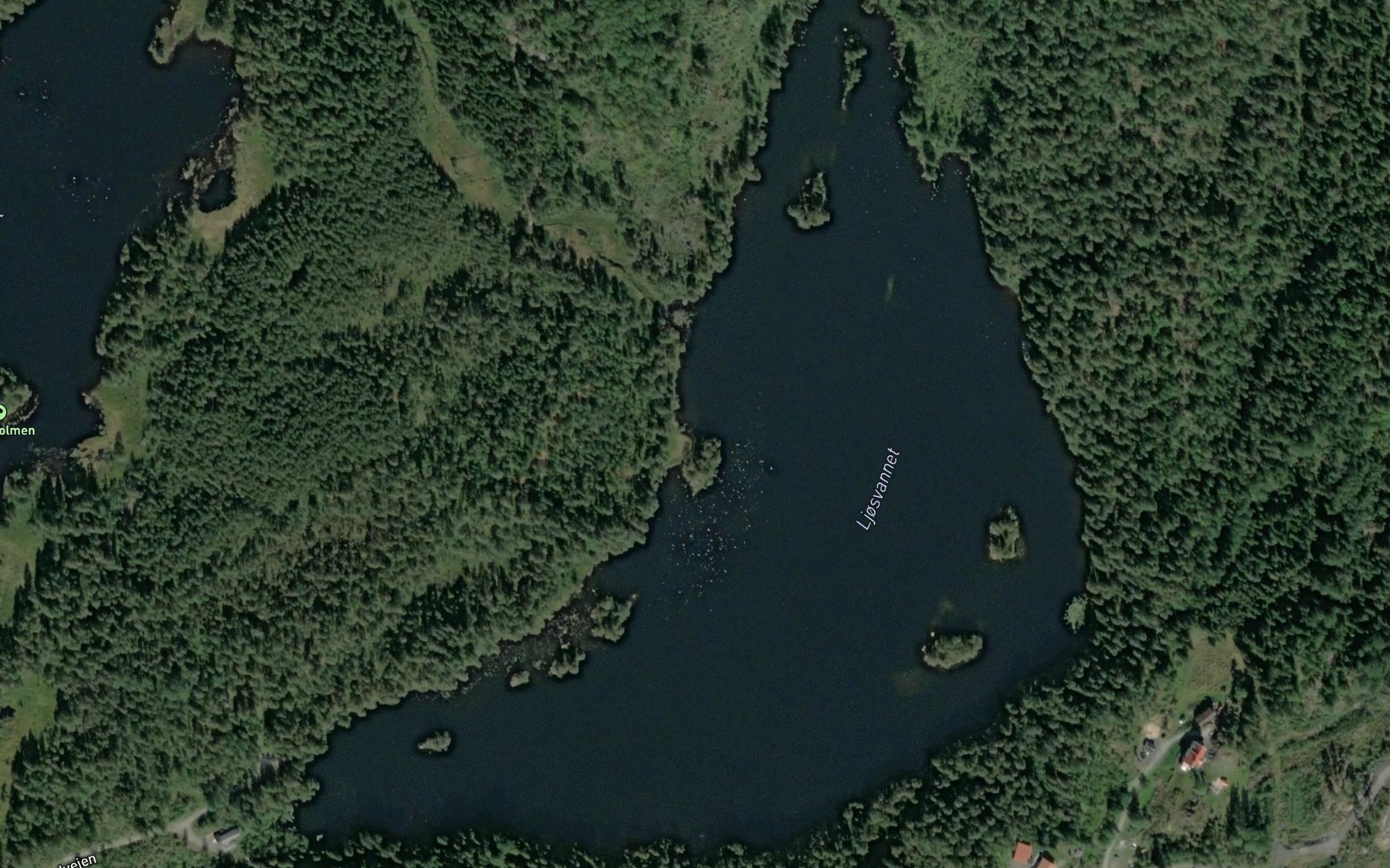 Satellite map of the Ljosvatnet