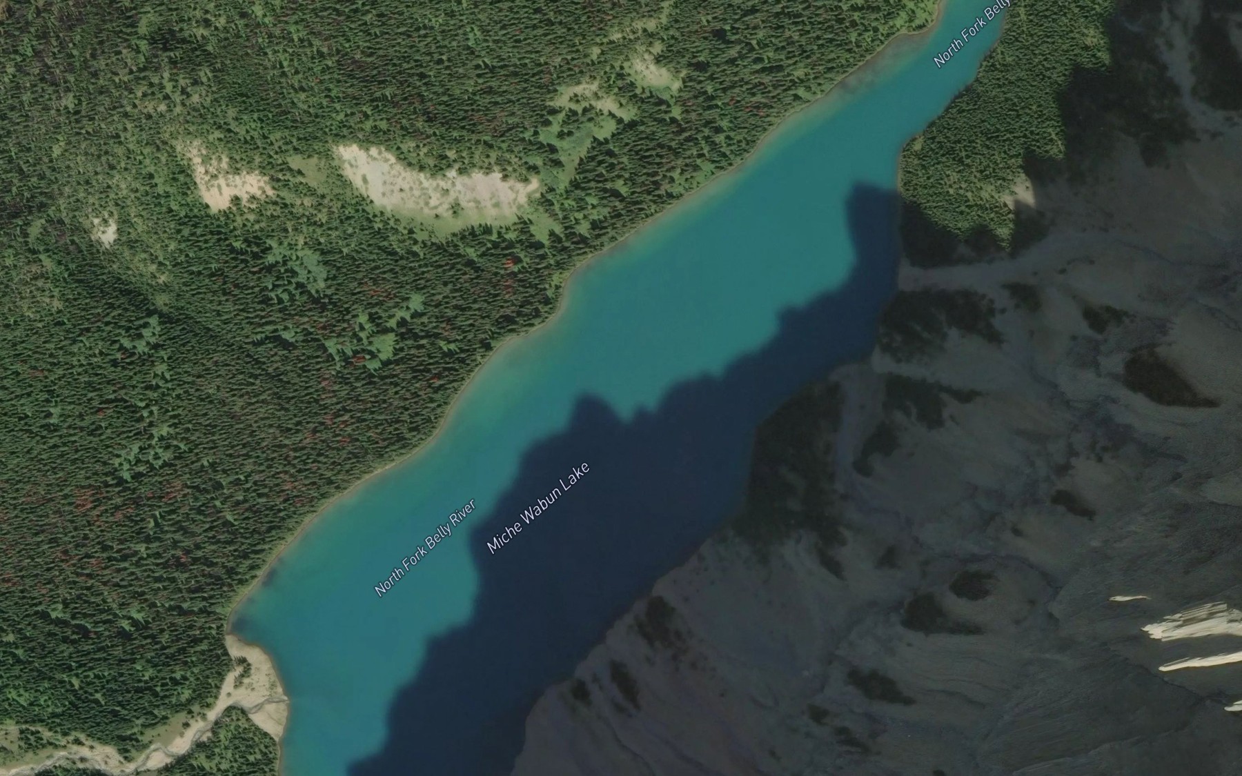 Satellite map of the Miche Wabun Lake