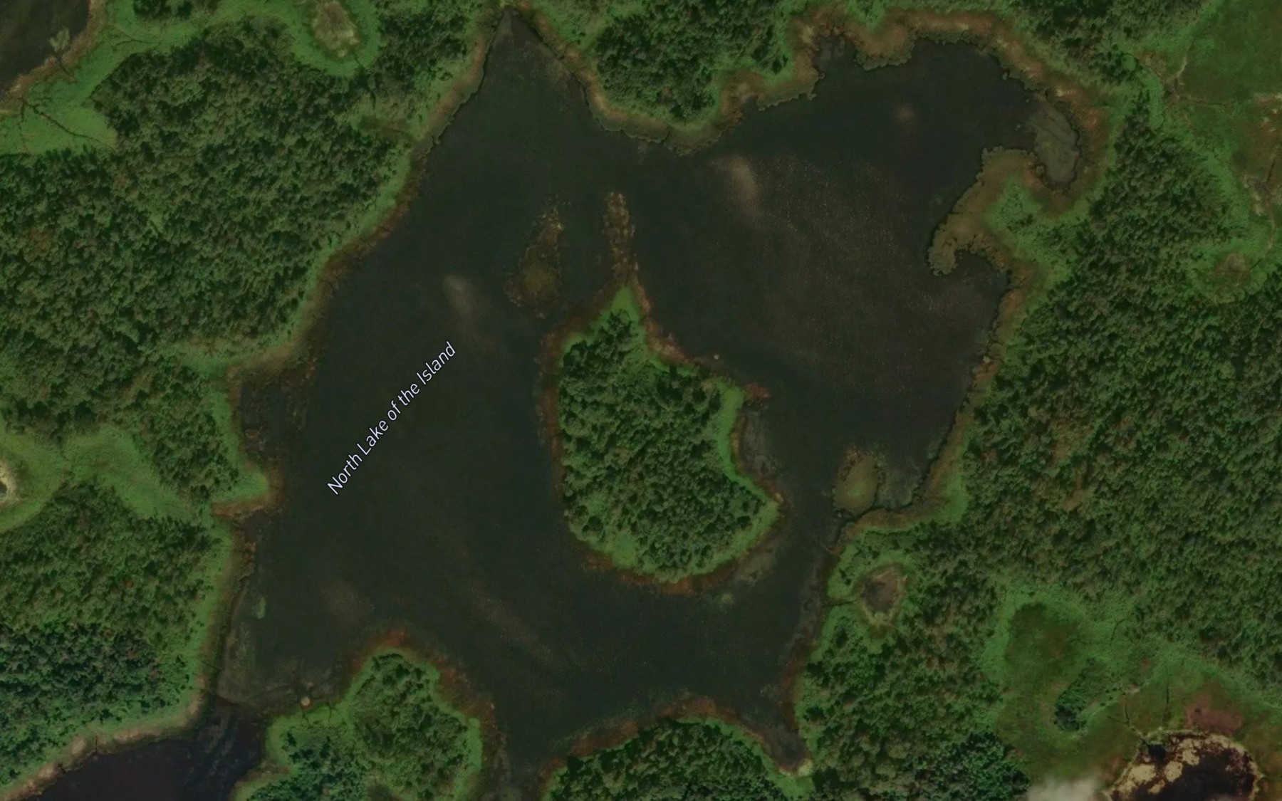 Satellite map of the North Lake of the Island