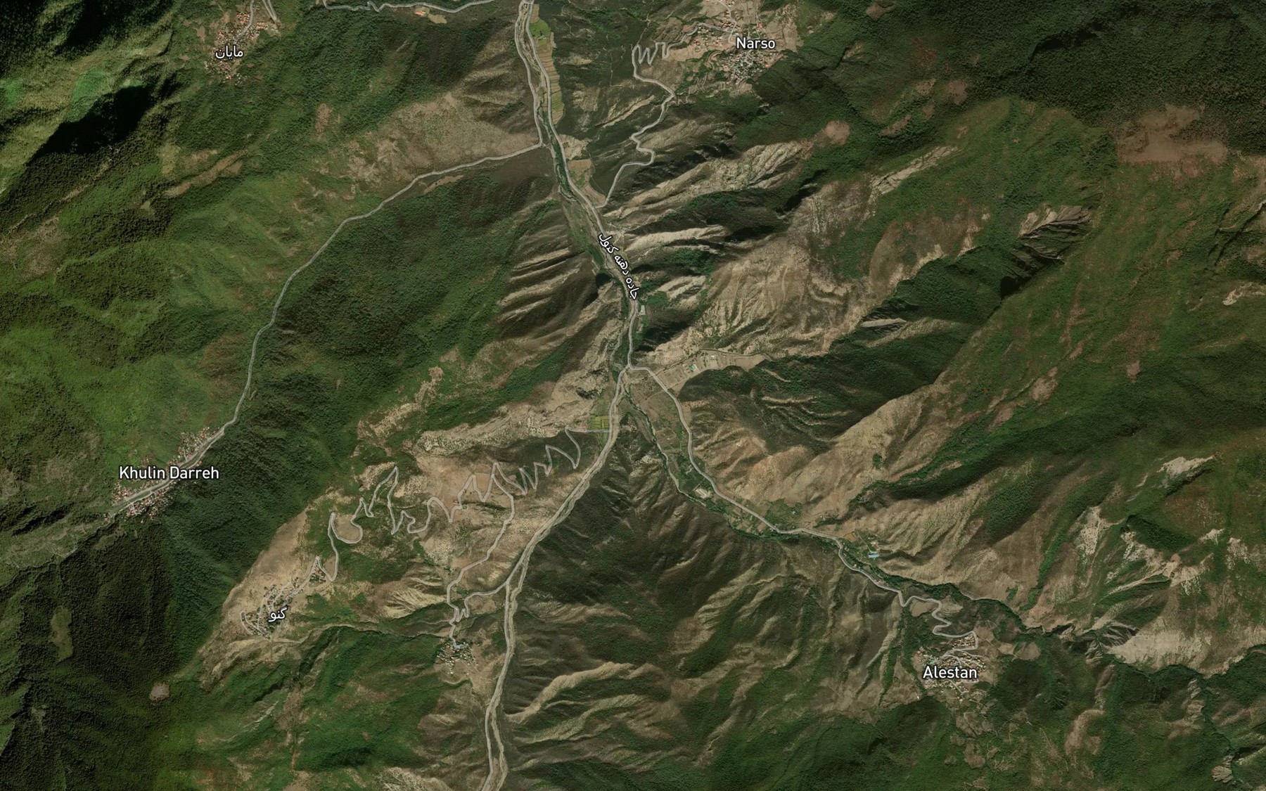 Satellite map of the Rudkhaneh-ye Alestan