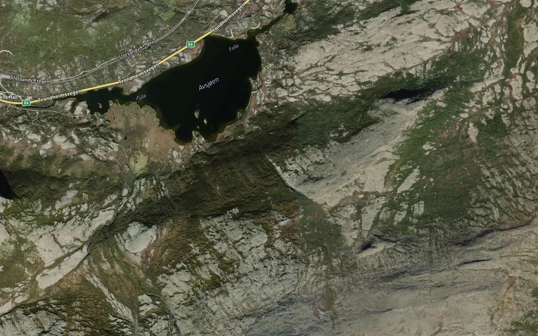 Satellite map of the Skridubekken