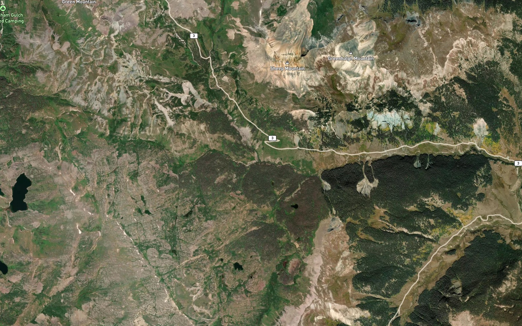 Satellite map of the Deep Creek