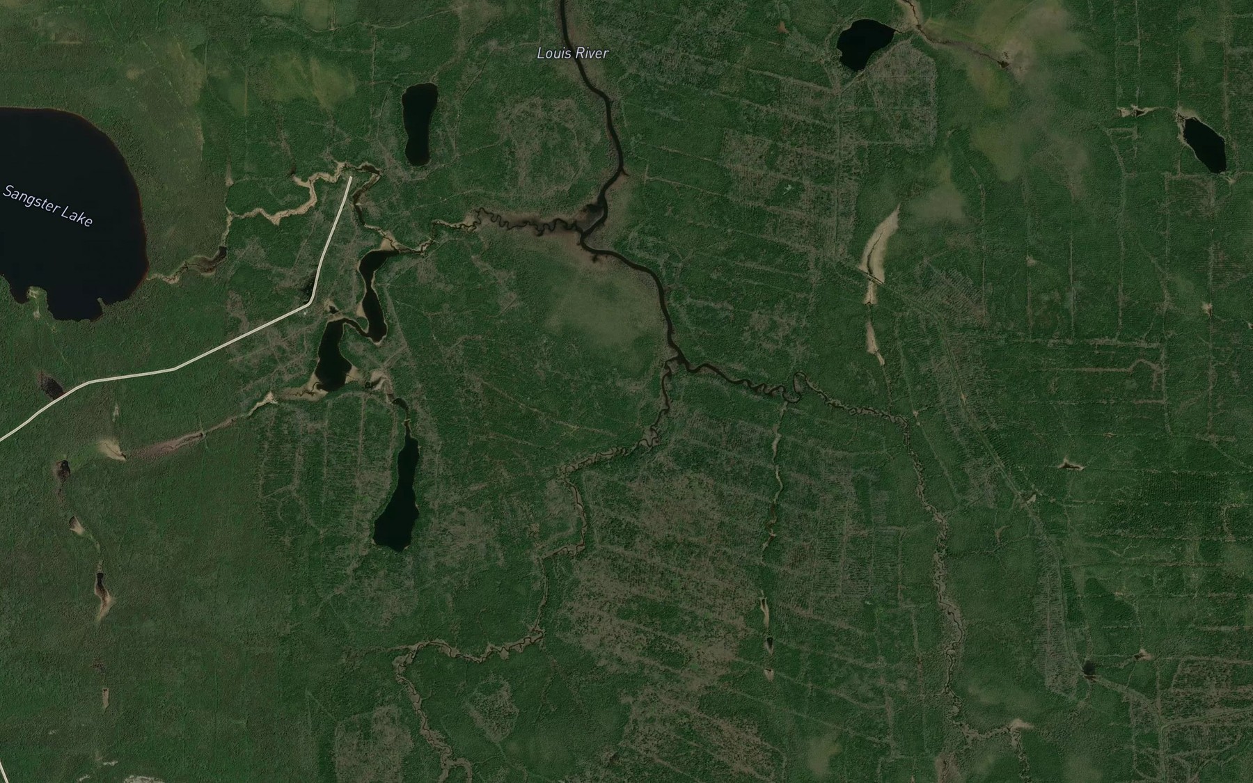Satellite map of the Sangster Creek