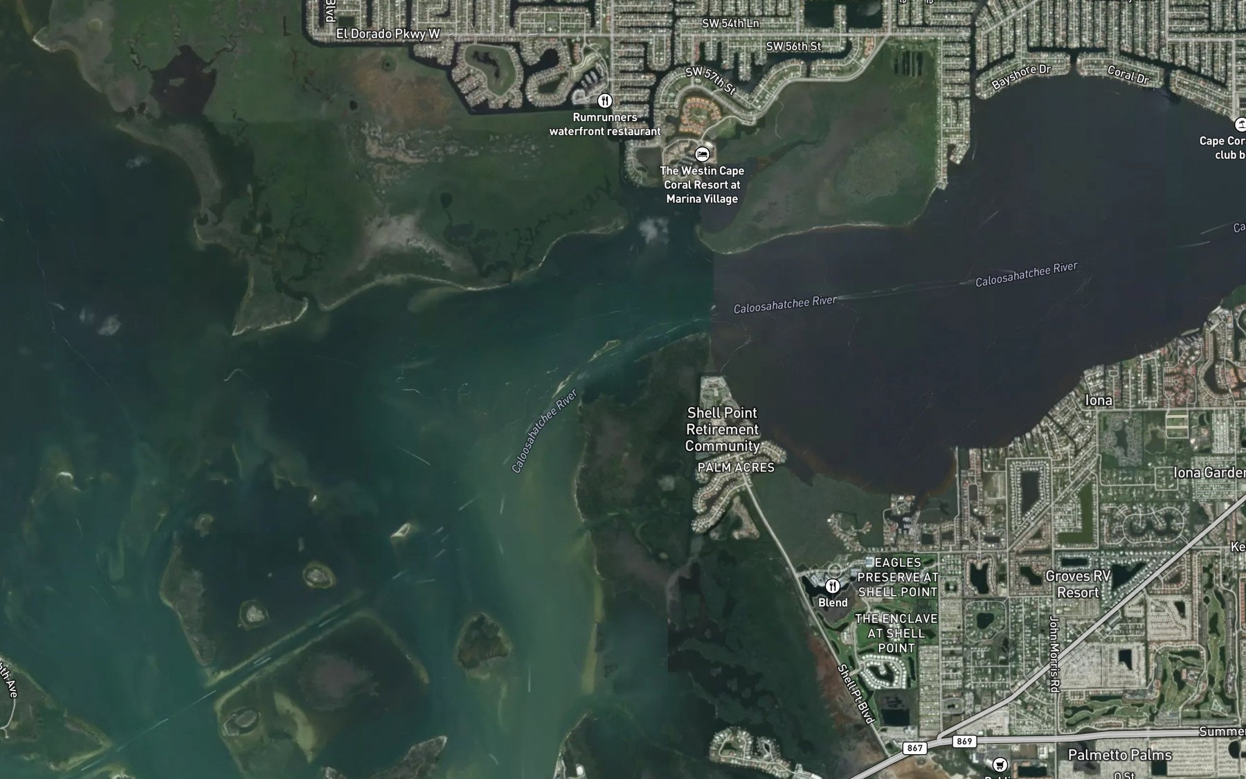 Satellite map of the Kinzie Cove