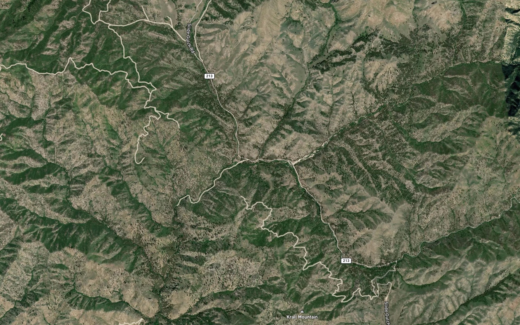 Satellite map of the Corral Creek