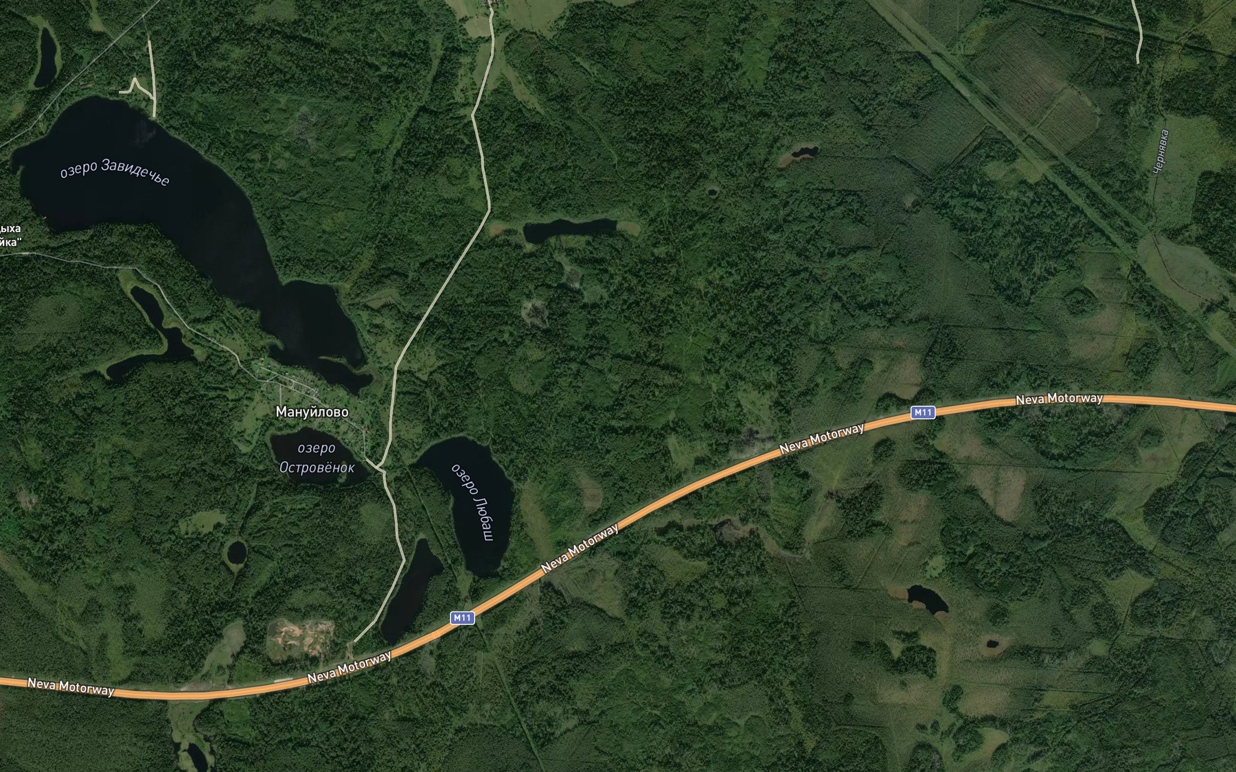 Satellite map of the Ozero Kolpinskoye