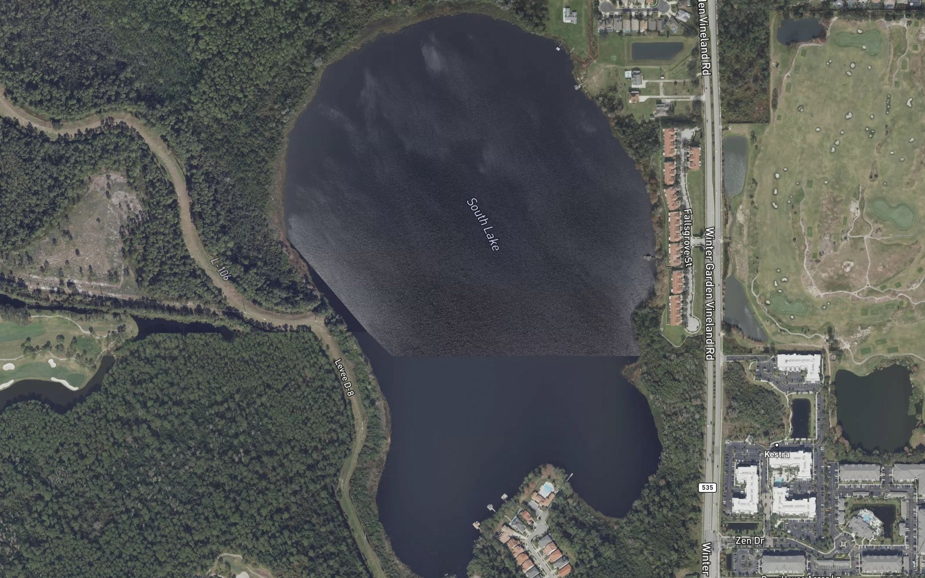Satellite map of the South Lake