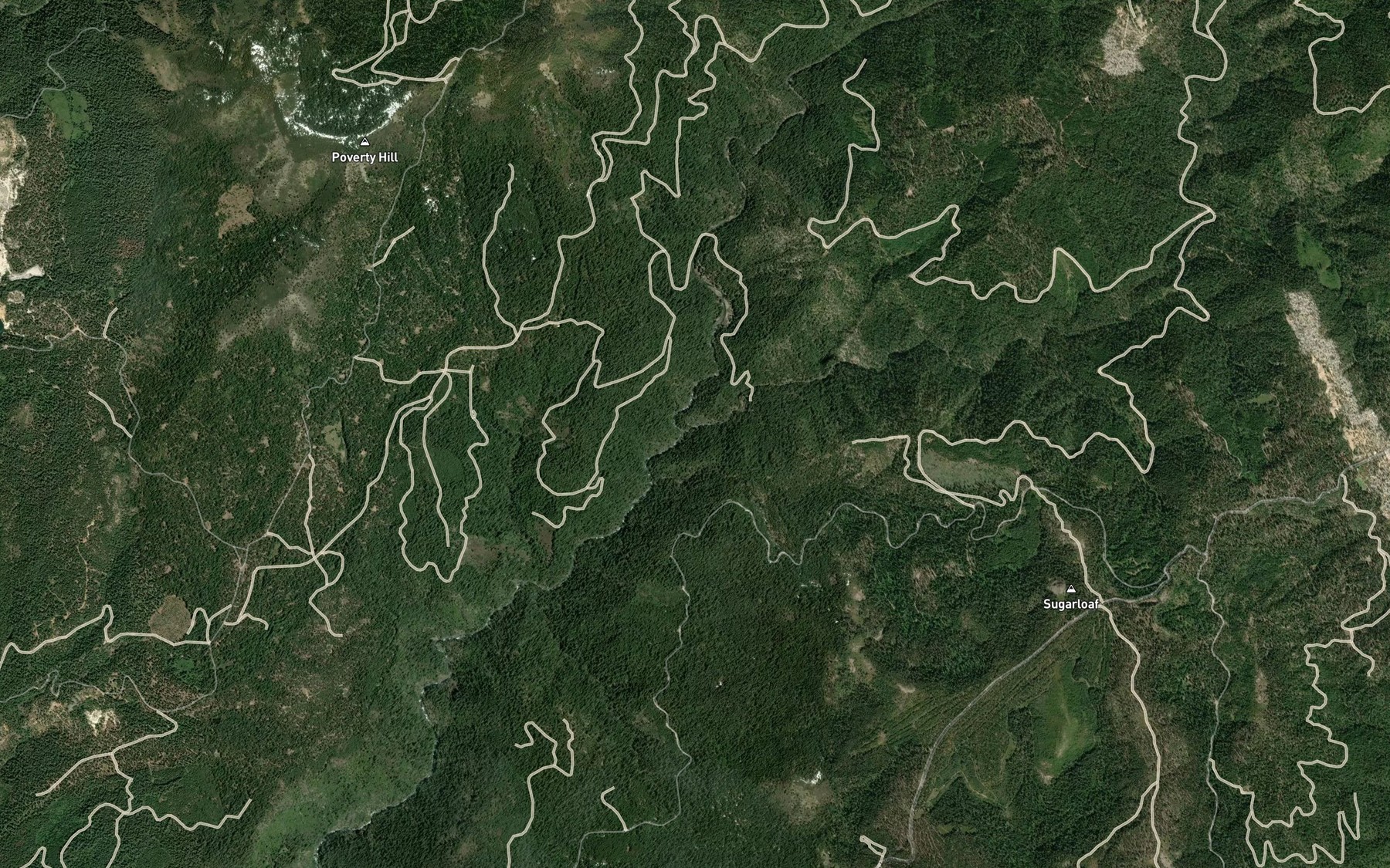 Satellite map of the Little Canyon Creek