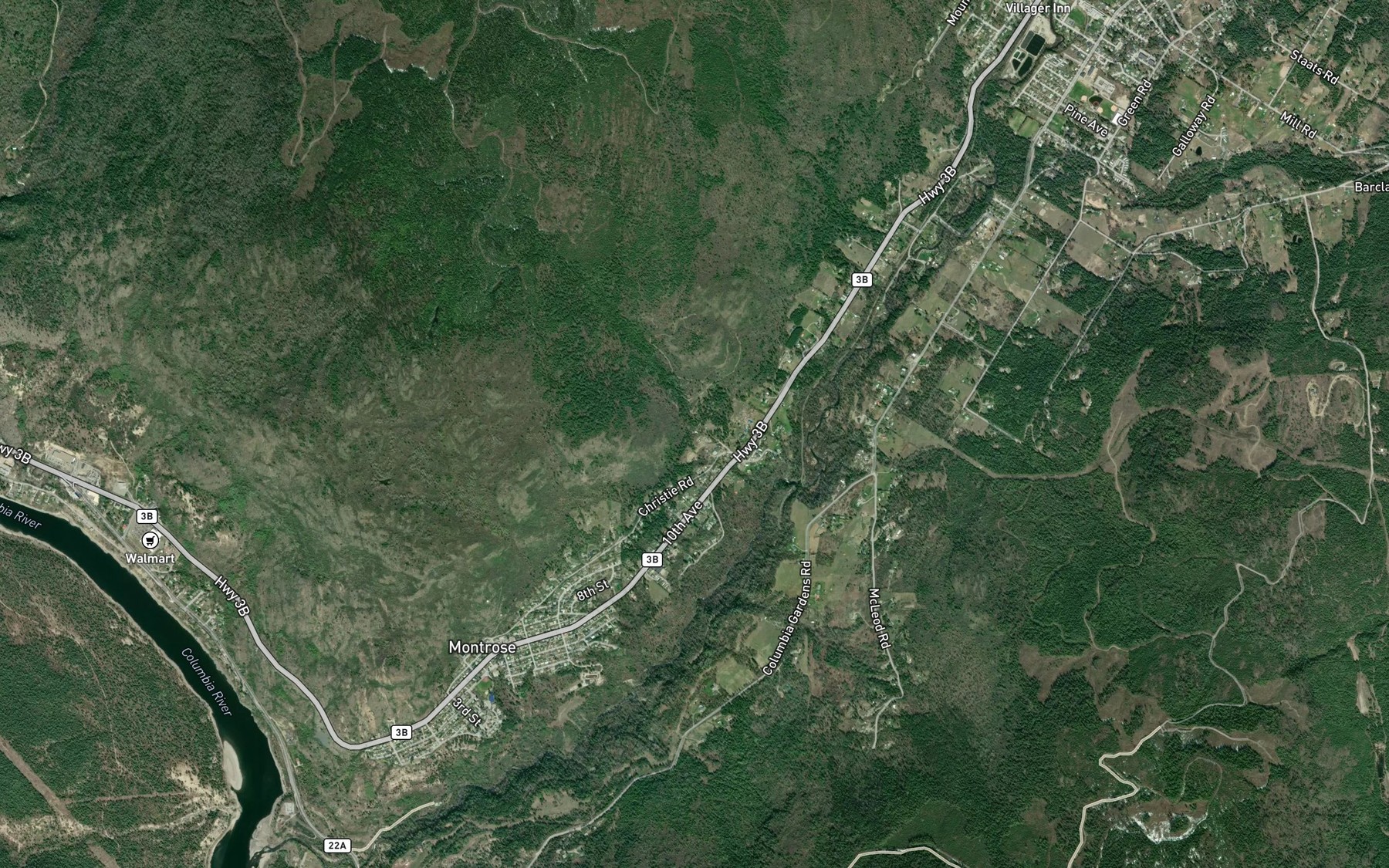 Satellite map of the Bath Creek