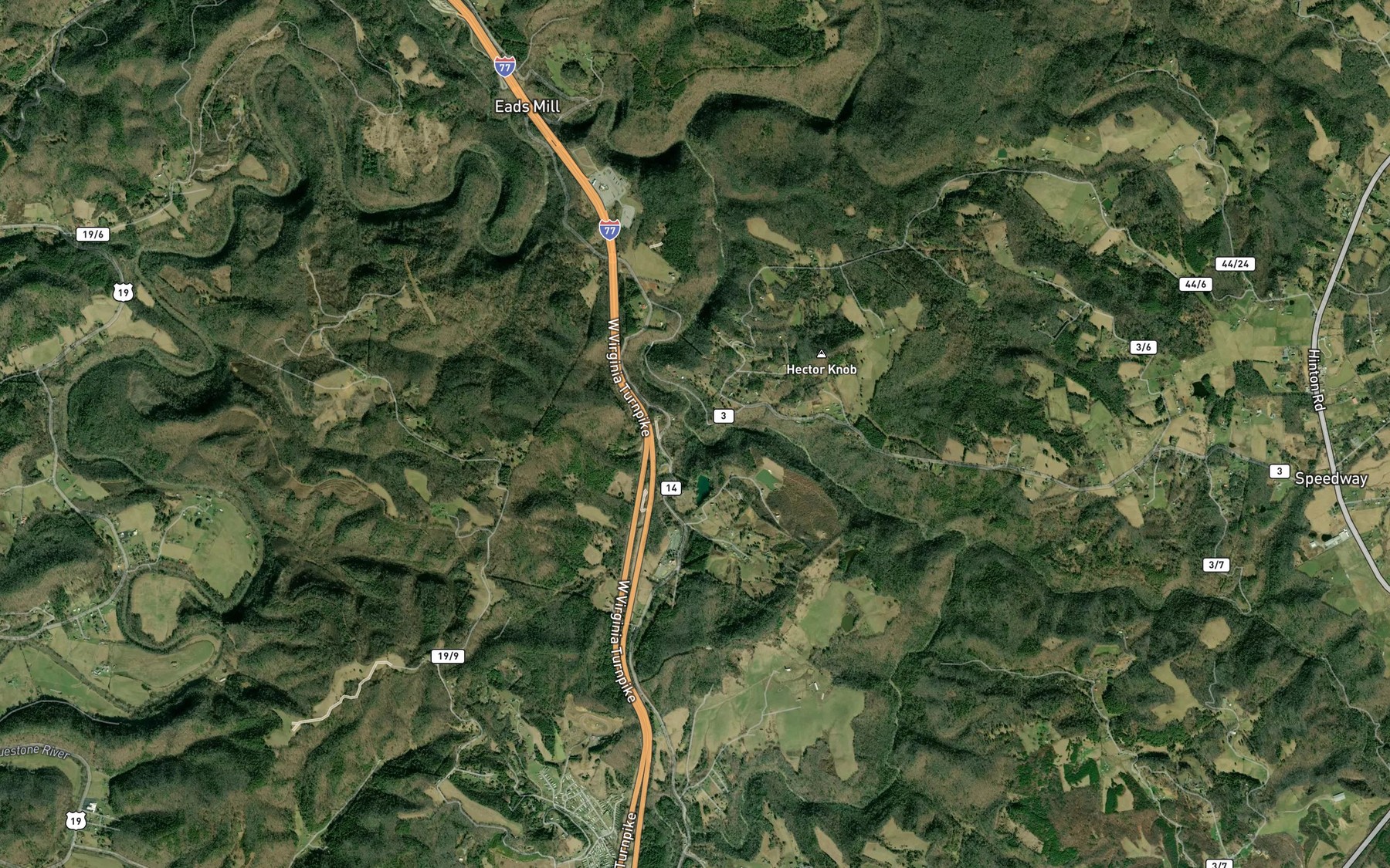 Satellite map of the Cove Branch