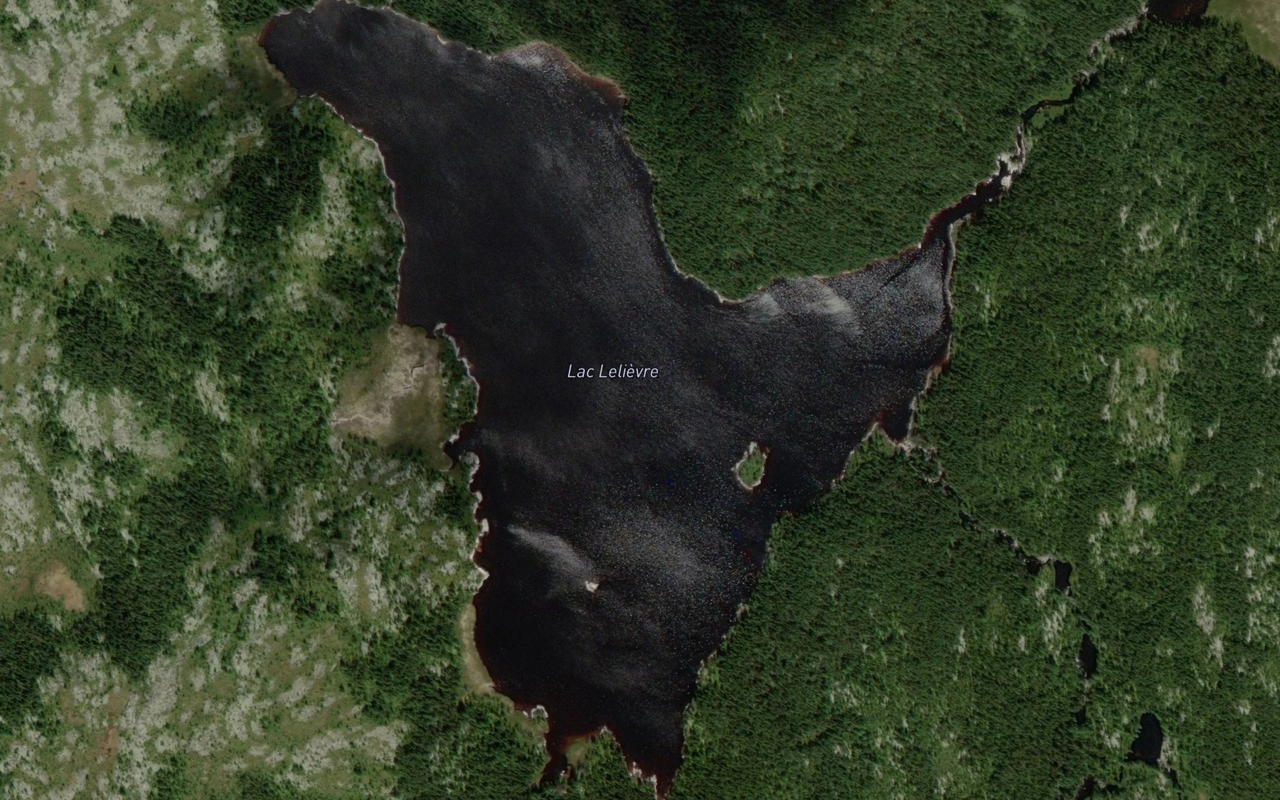 Satellite map of the Lac Lelievre