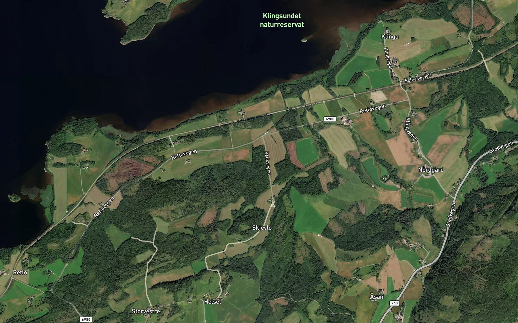 Satellite map of the Geilvollbekken