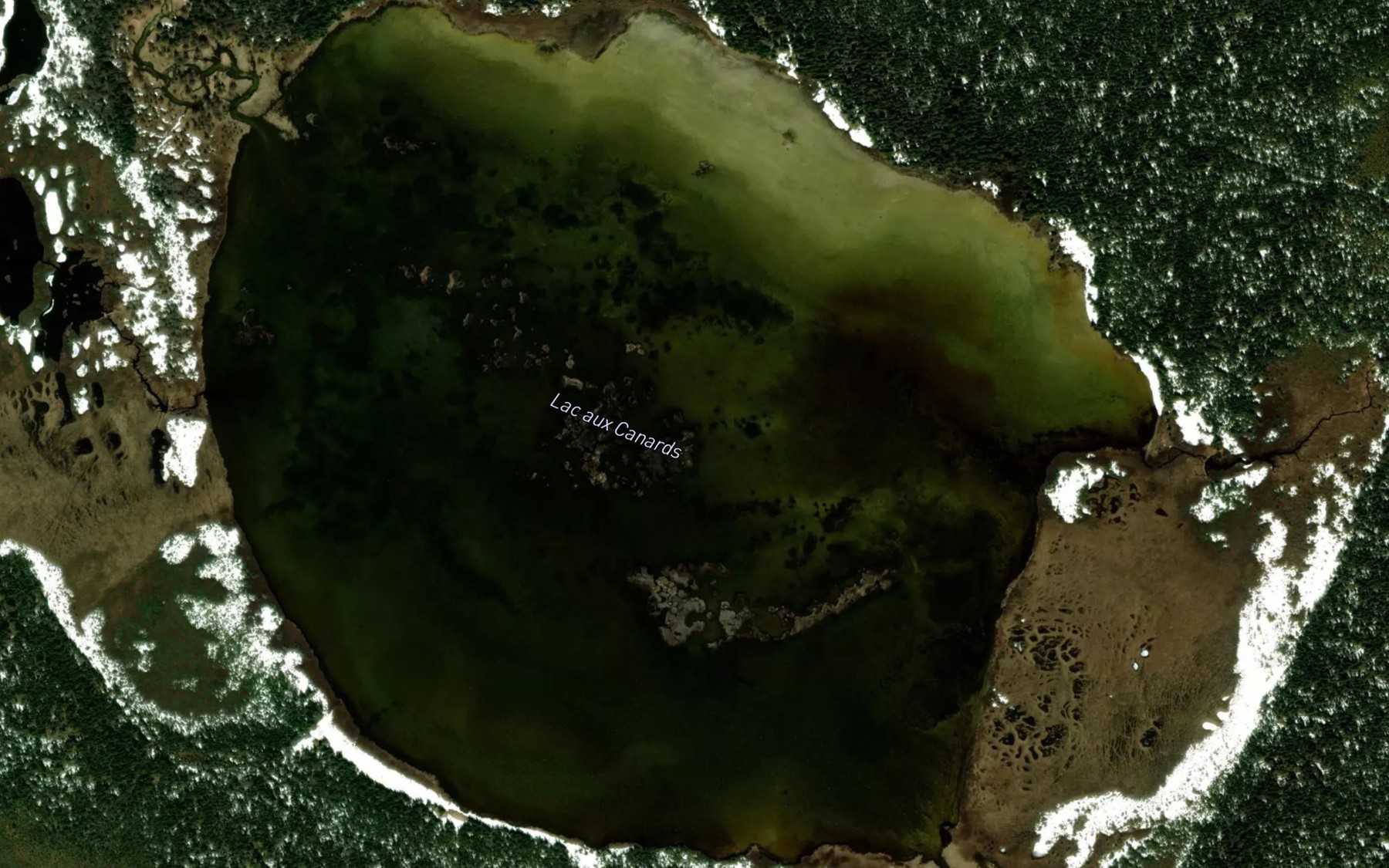 Satellite map of the Lac aux Canards