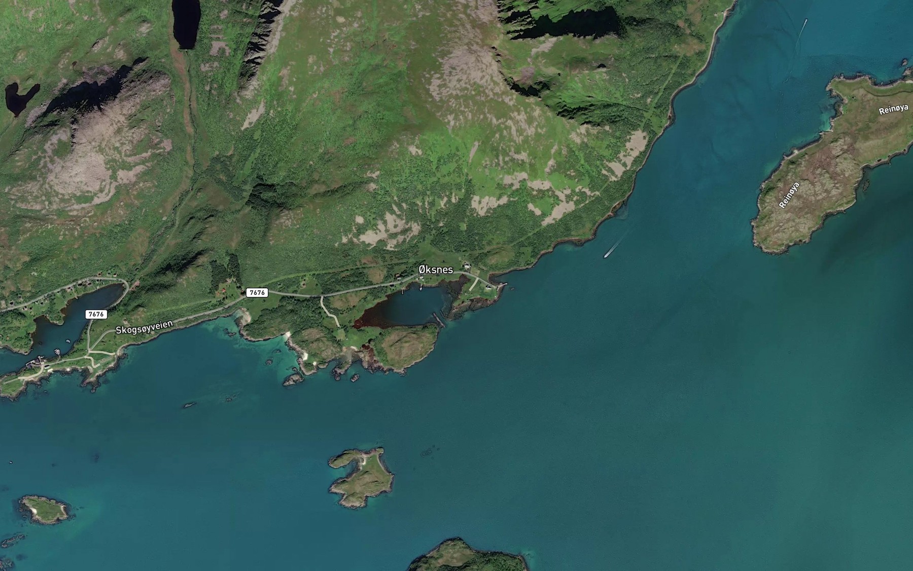 Satellite map of the Oksnesvagen