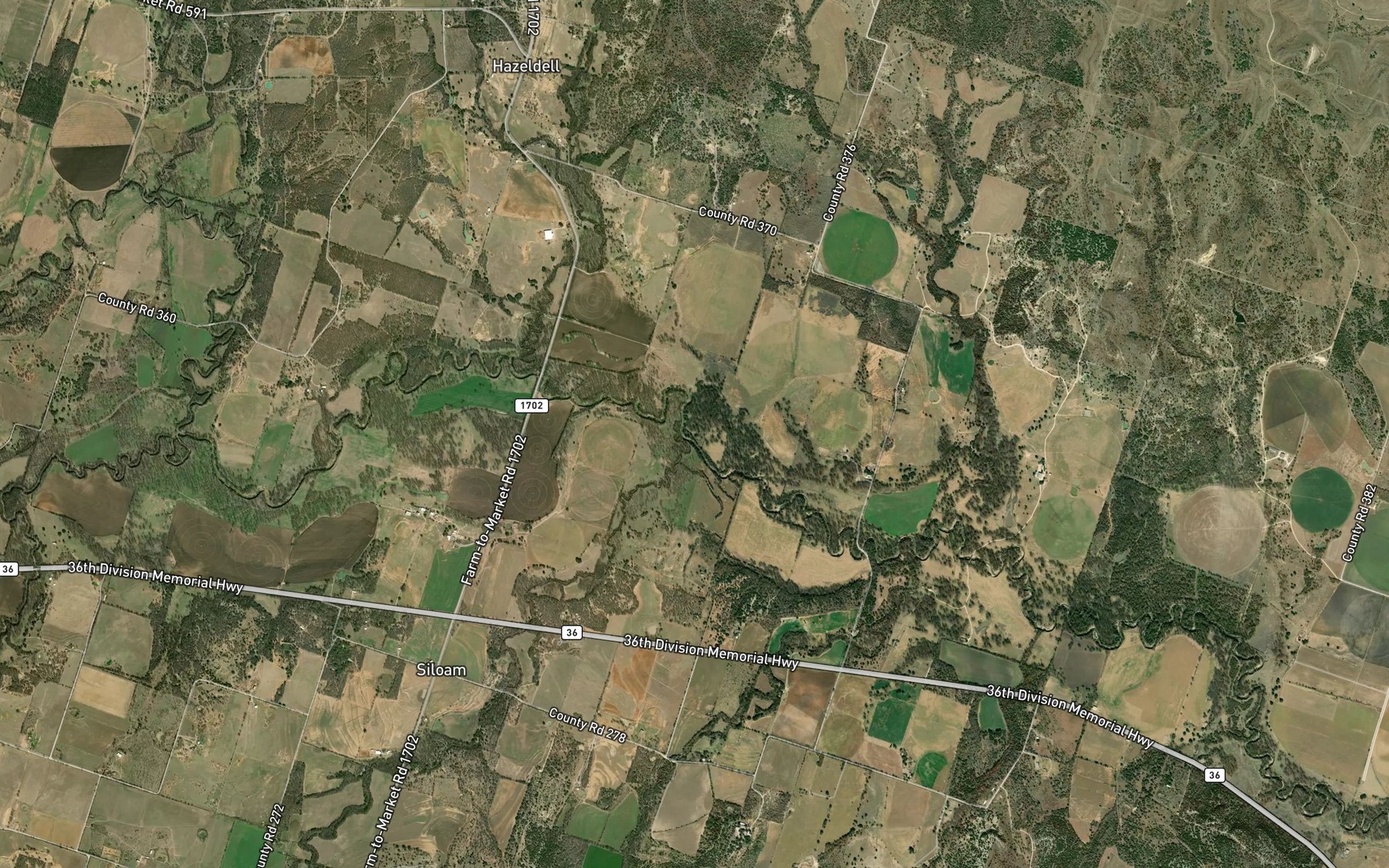 Satellite map of the Chappell Creek