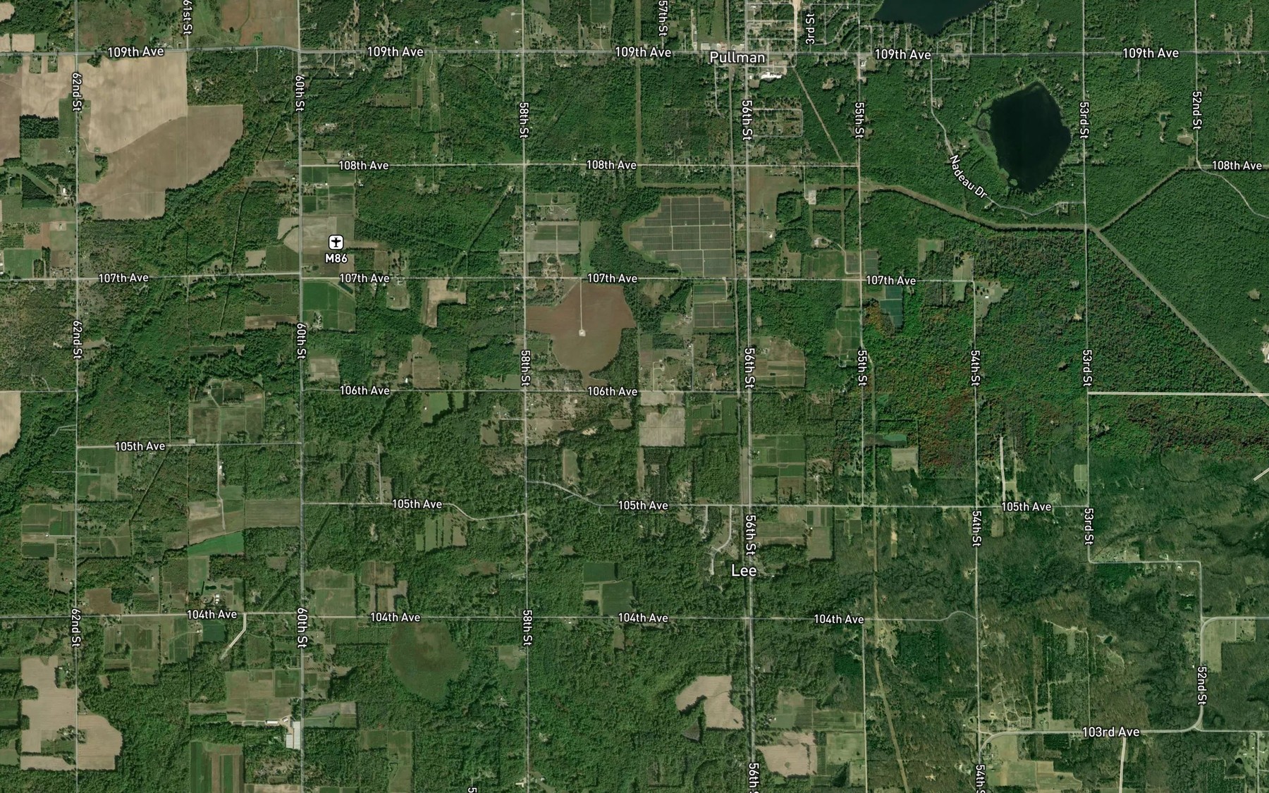 Satellite map of the Drum Ditch