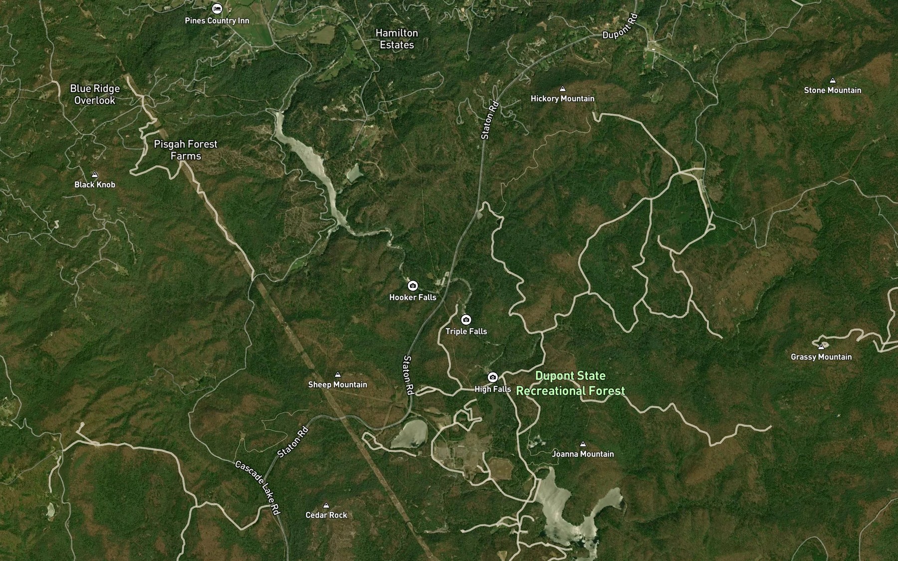 Satellite map of the Hooker Creek
