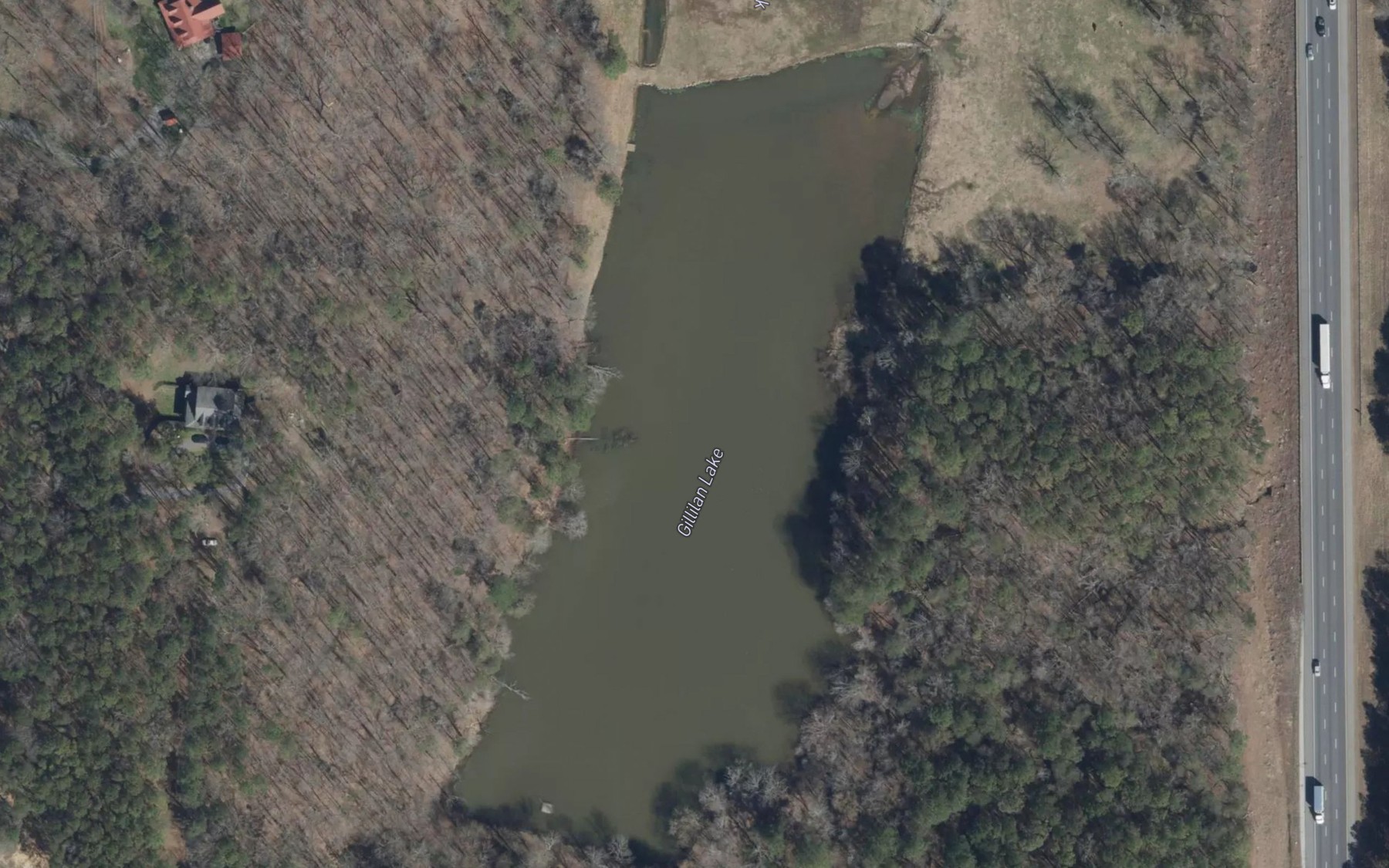 Satellite map of the Gillilan Lake