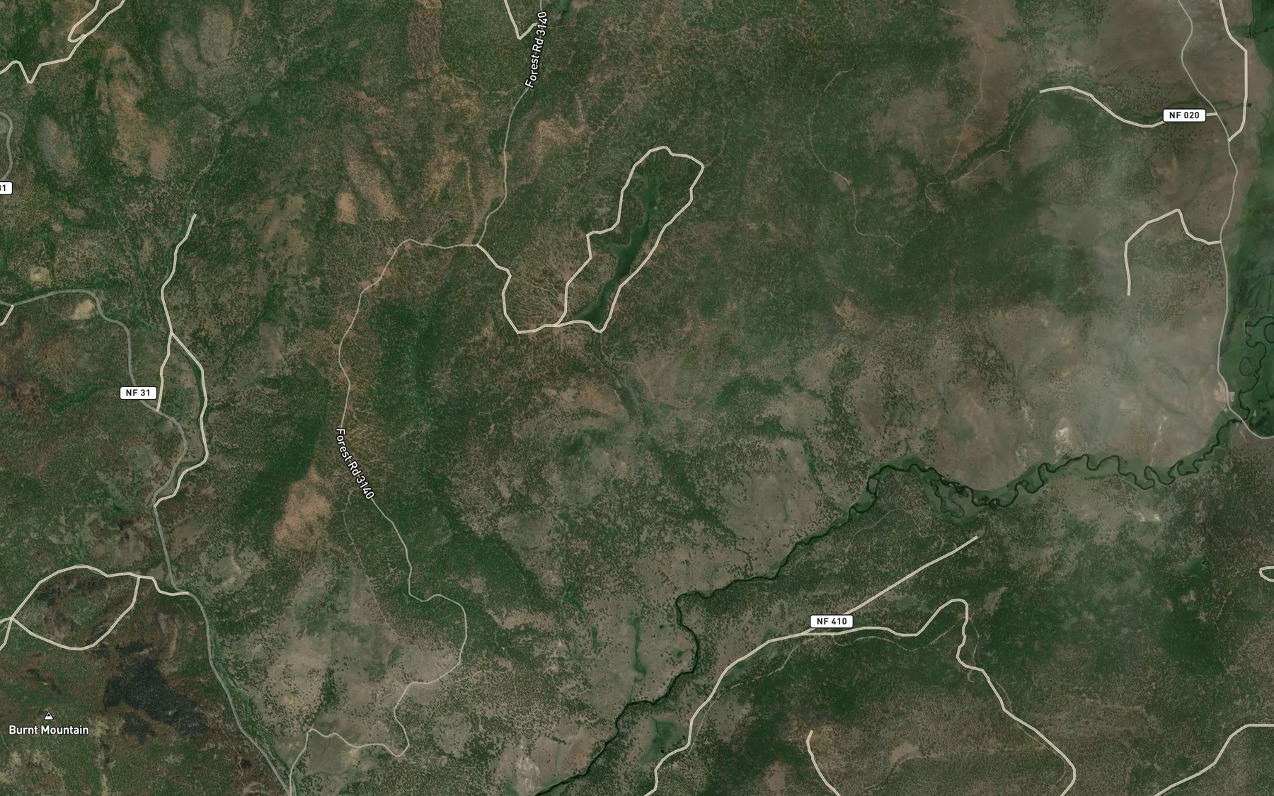 Satellite map of the Boulder Spring