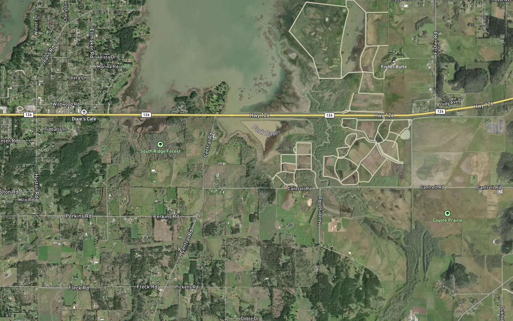 Satellite map of the Middle Fork Coyote Creek