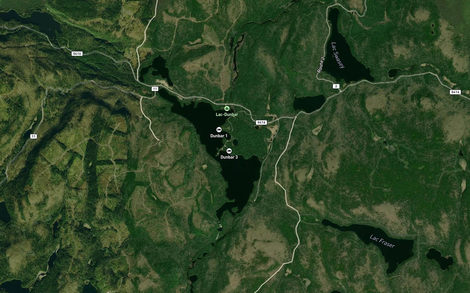 Satellite map of the Lac de la Chanterelle