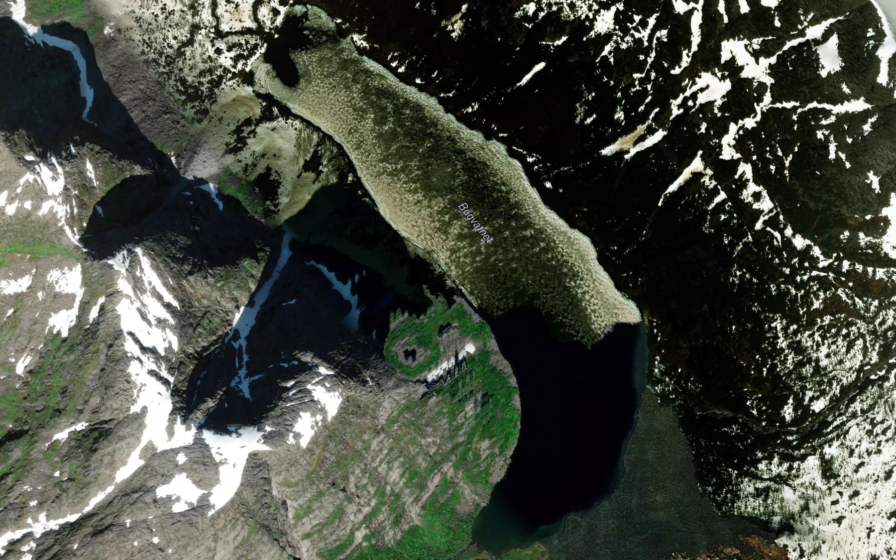 Satellite map of the Bogvatnet